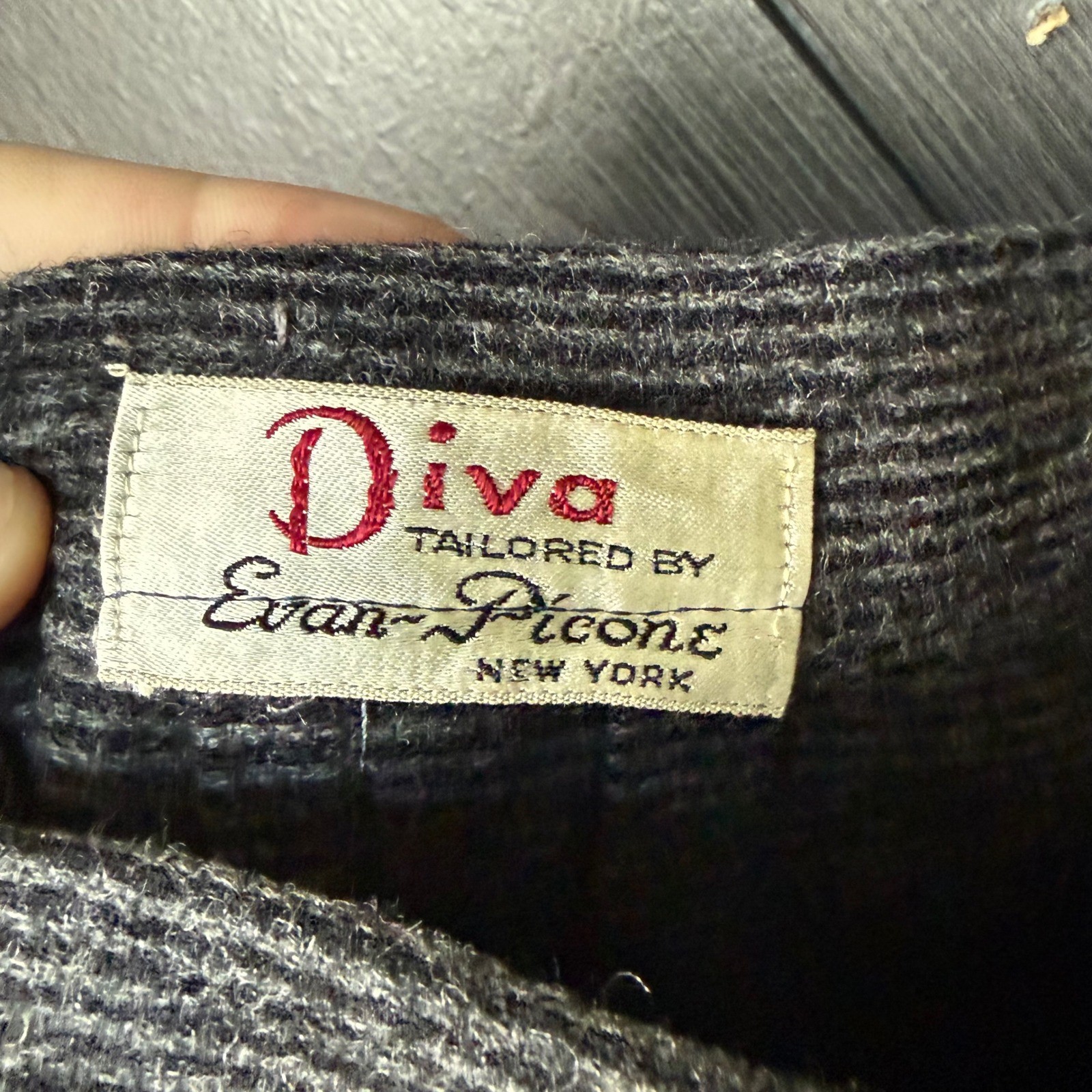 Vintage Evan-Picone Diva Women Wool Blend Striped Knit Pants Gray High Rise Med