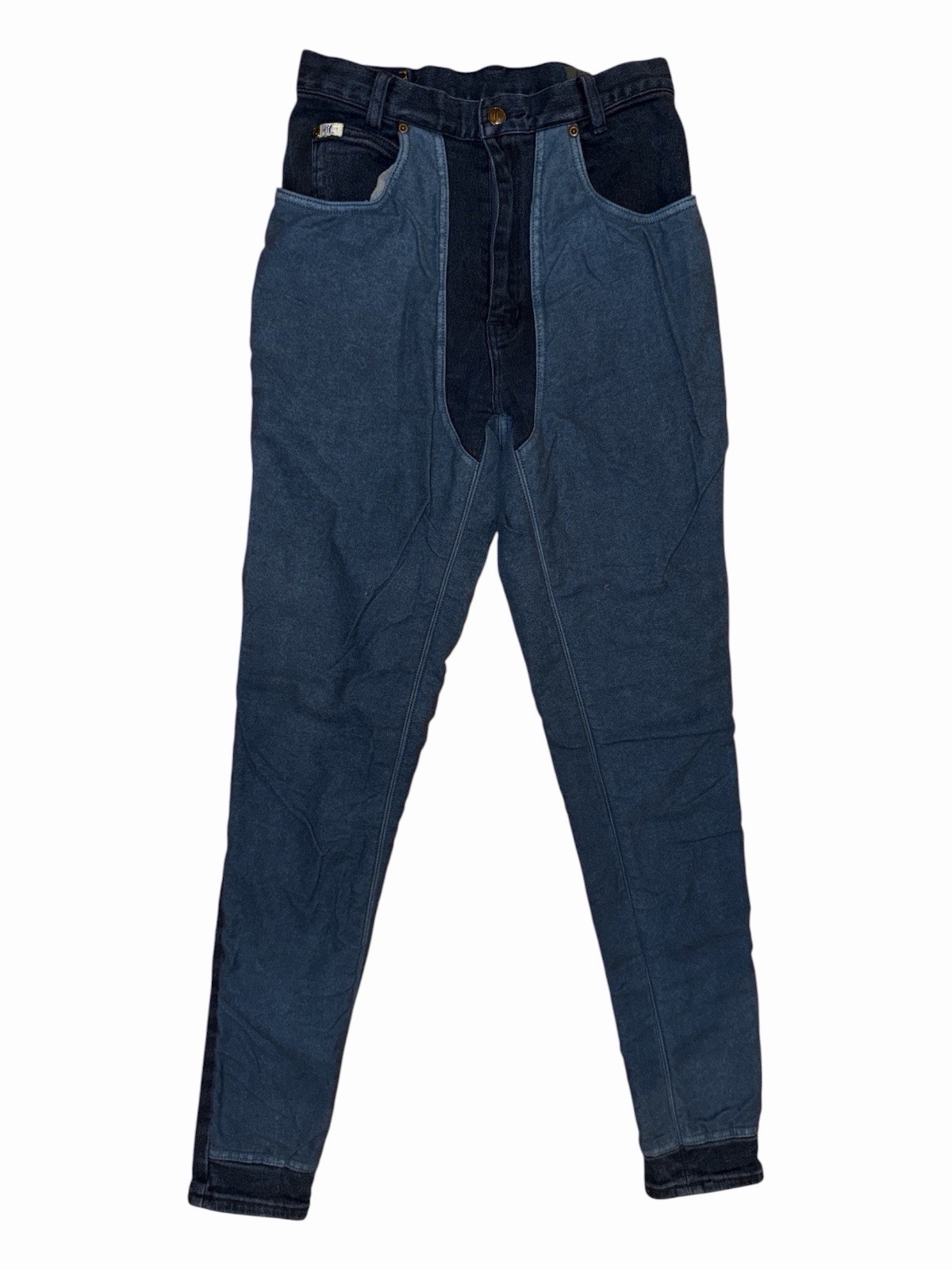 Vintage Miller Two-Tone High-Waist Western Chaps Denim Jeans