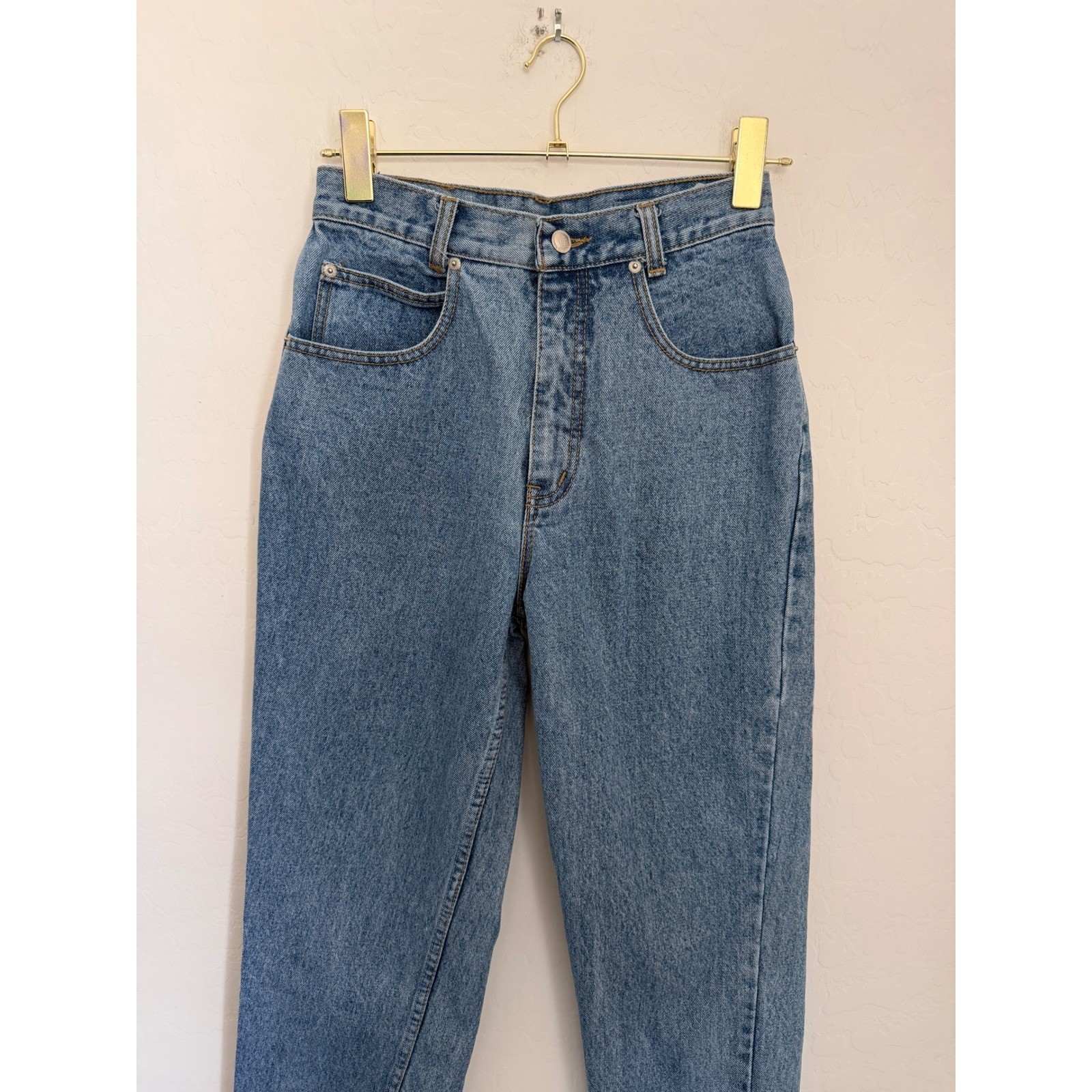 Vintage Lawman World Class Denim High Waisted Tapered Leg Jeans Medium Wash 7 27