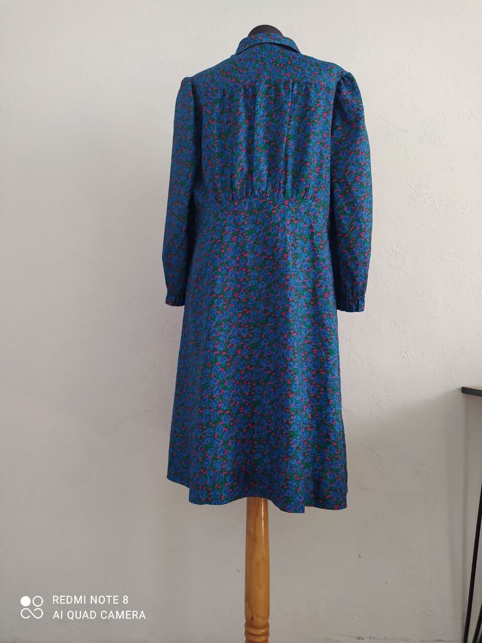Vintage Women’s Dress Retro Maxi Long Floral Handmade Unbranded, UK 14, US 12