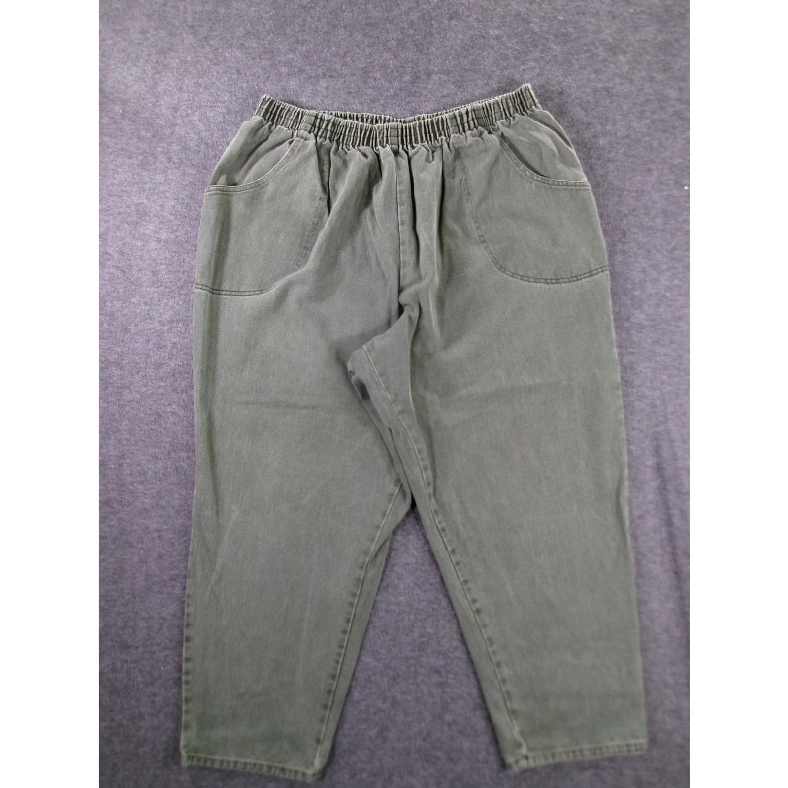 Classic Elements Woman Jeans Womens 26WP Petite Dark Green Vintage 80s Tapered R