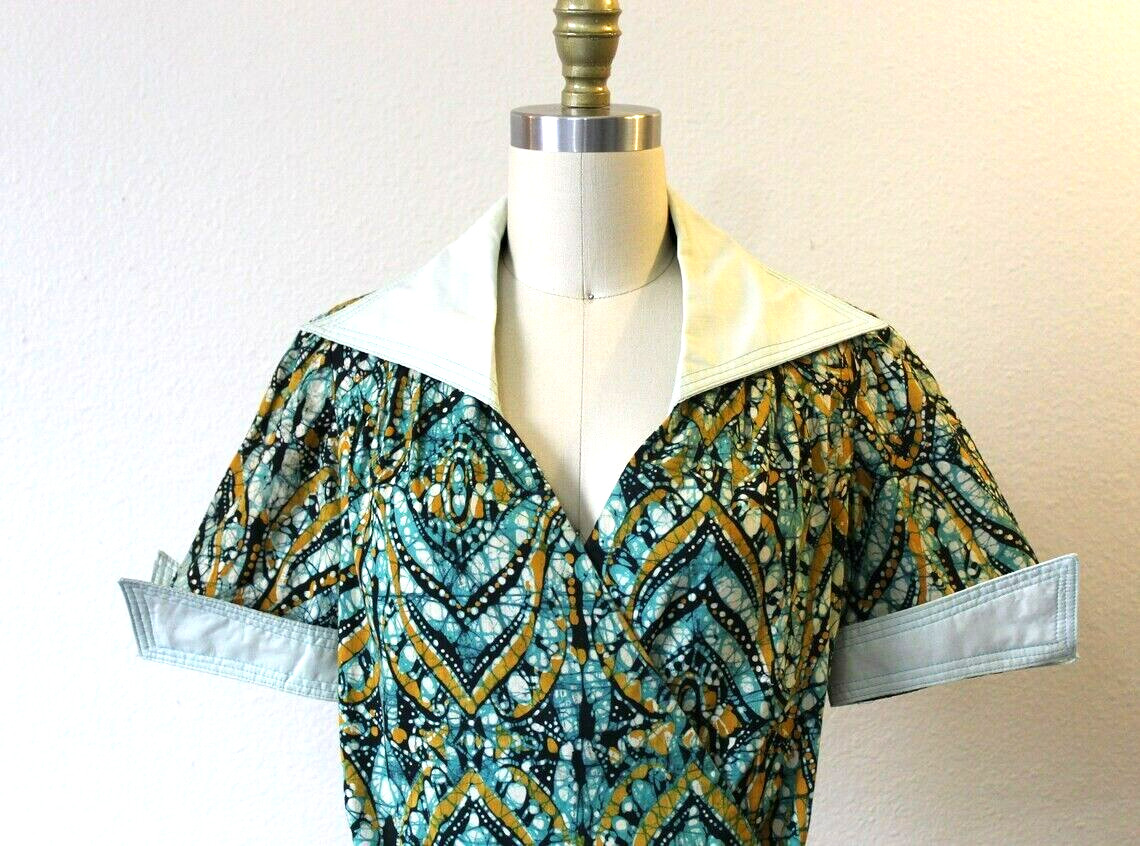 VTG 40s 50s NOS Mother and daughter Matching Set Wrap Around Cotton Day Dresses
