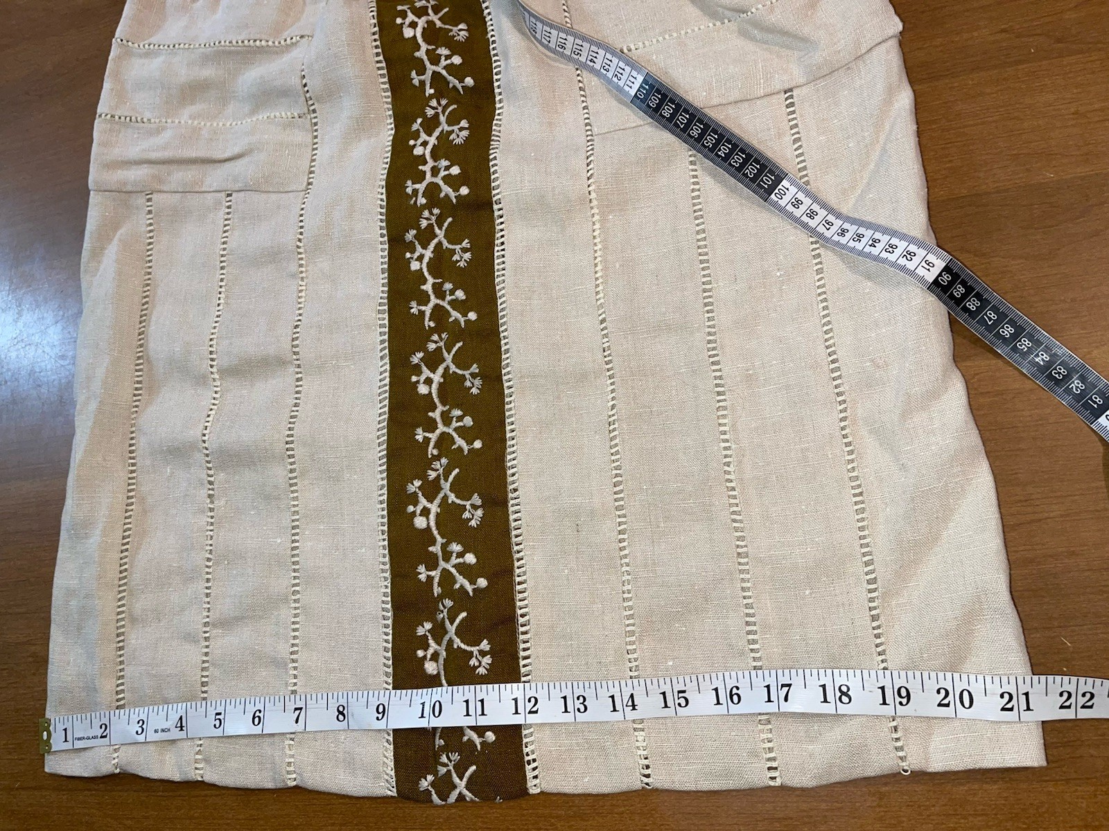 Vintage 50’s 100% Linen Carlye Dress 10 Beige Conmar Zipper Movie Set Broadway