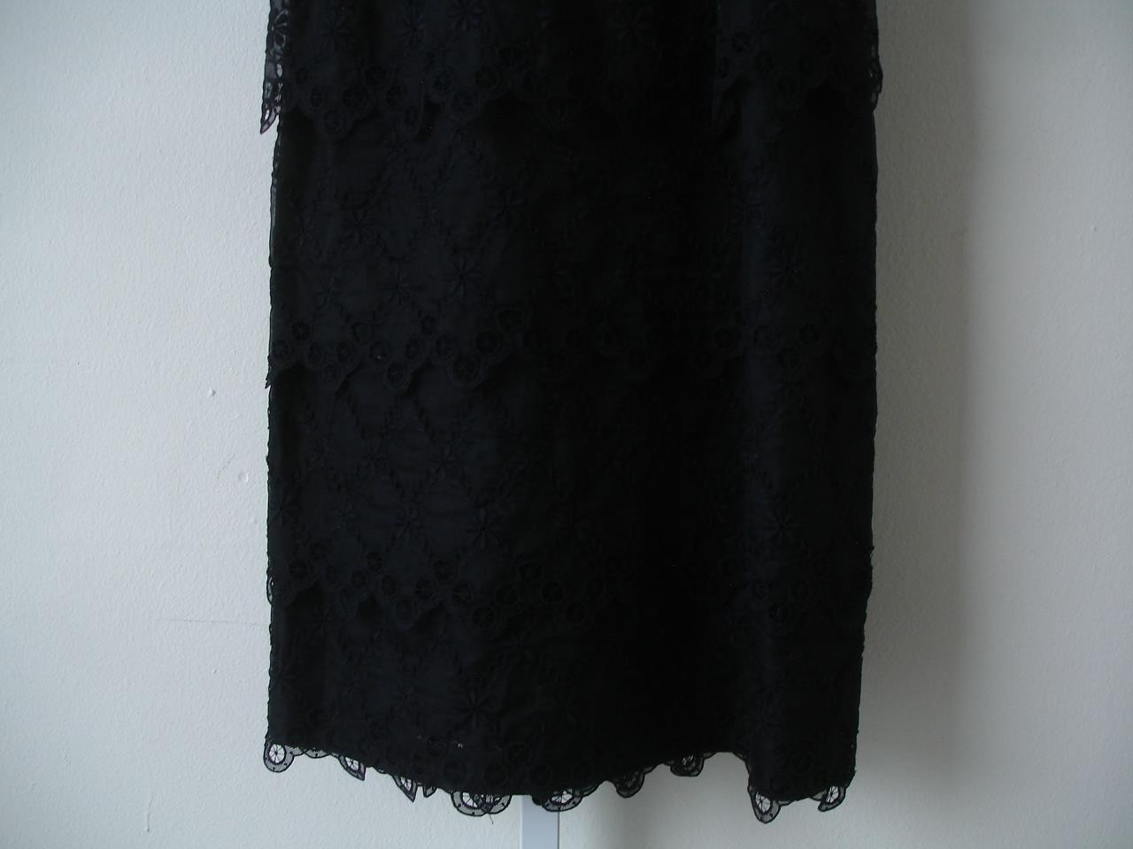 Women’s XS Vtg 1950’s Sa’Bett of California Little Black Dress Lace Party Formal