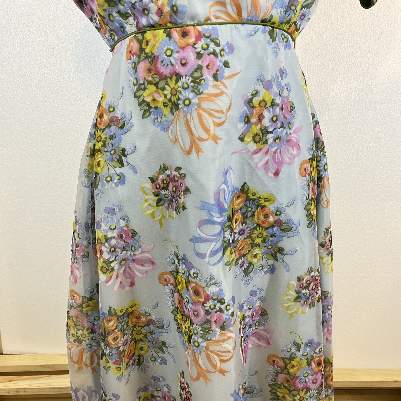 ABC ANGELAIR BY MONIKA Floral Vtg Dress Small Medium Pre 1963 See Measurements
