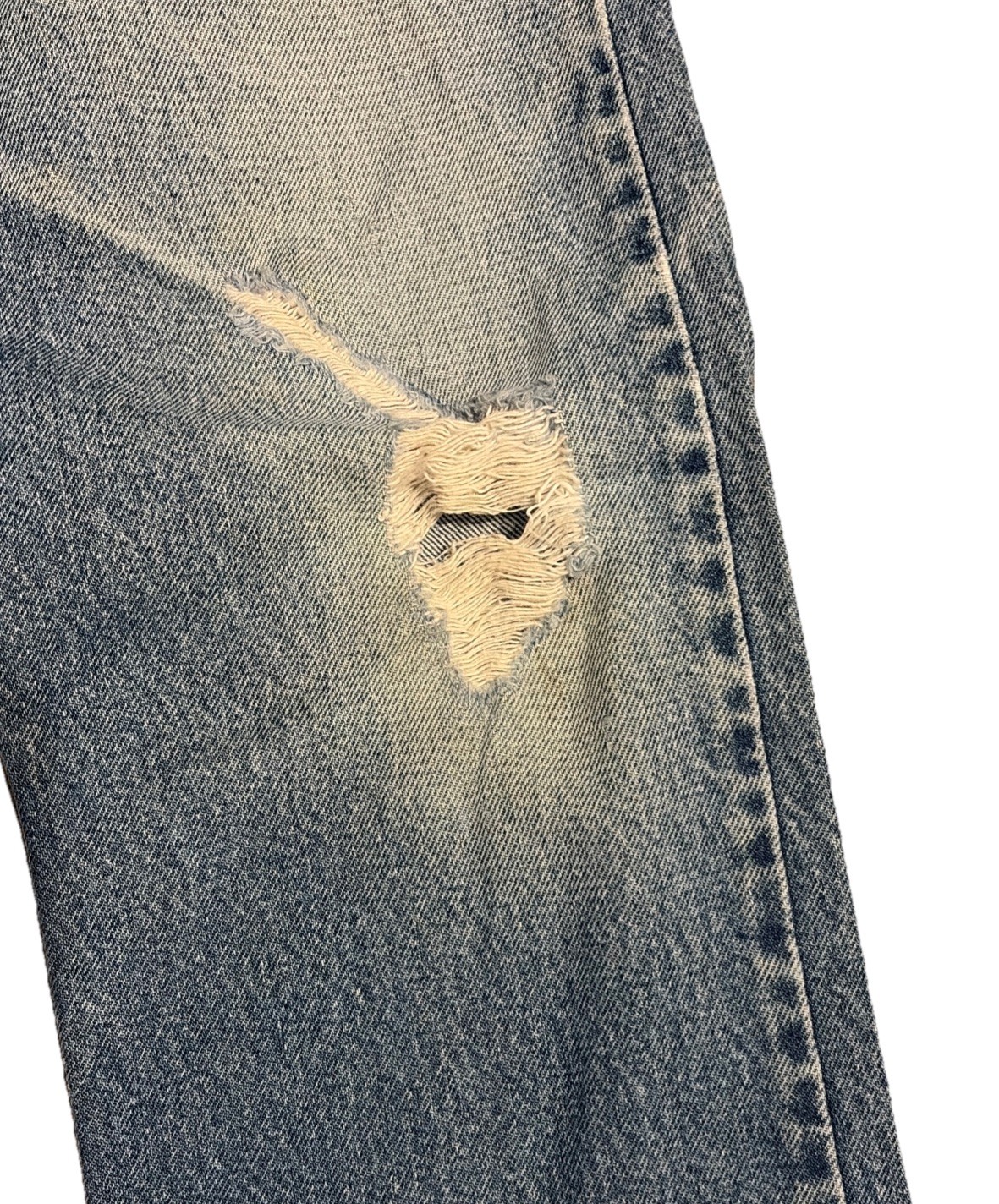 Vintage Levis 505 0216 Womens 31×26 Jeans Straight Distressed Paint Indigo Fades