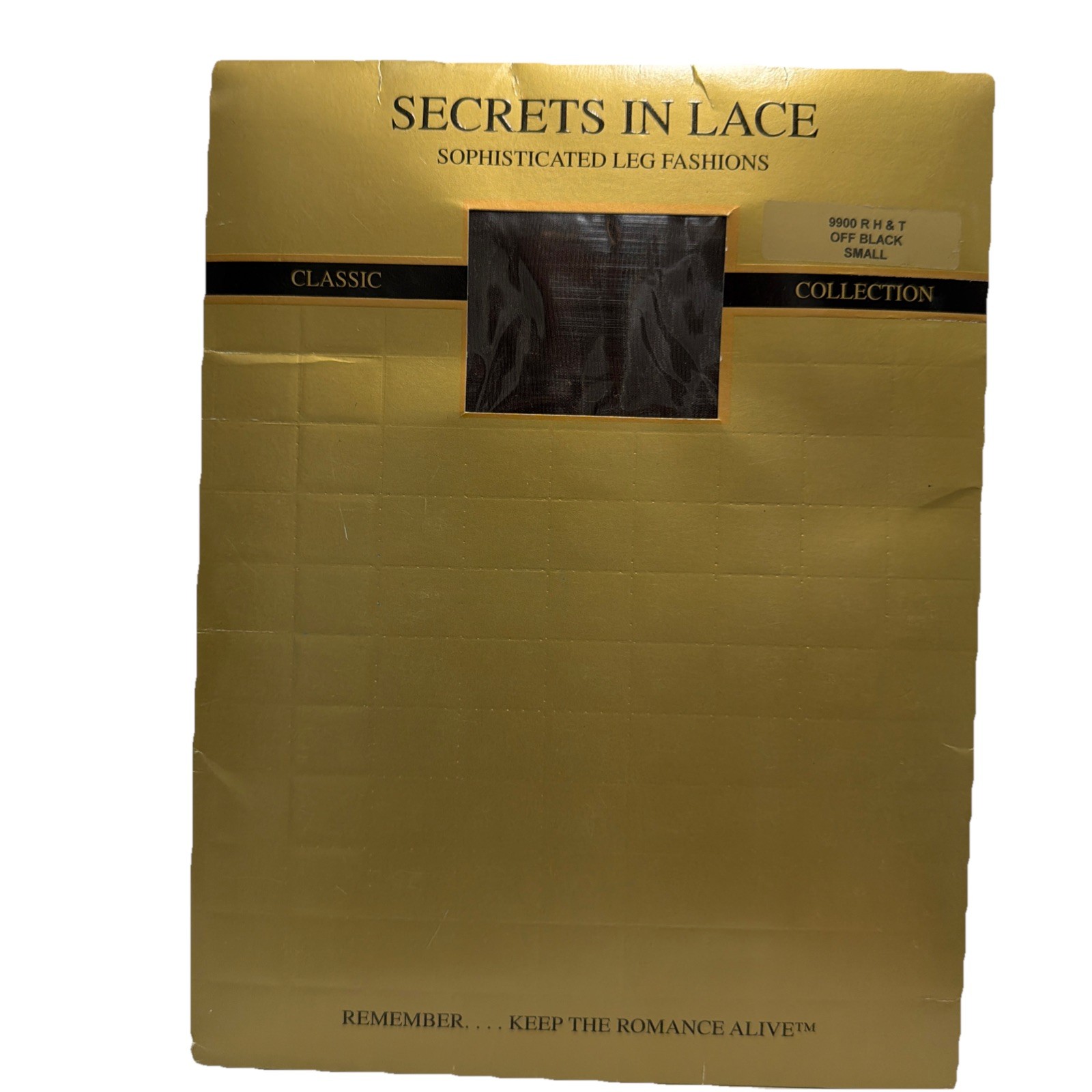 Secrets In Lace Classic Collection Stockings 9900 RHT – Off Black – Small – NIP