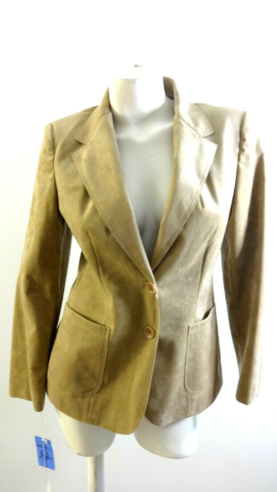 NWT VINTAGE ADOLPH SCHUMAN FOR LILLI ANN CAMEL ULTRASUEDE BLAZER JACKET SIZE 6