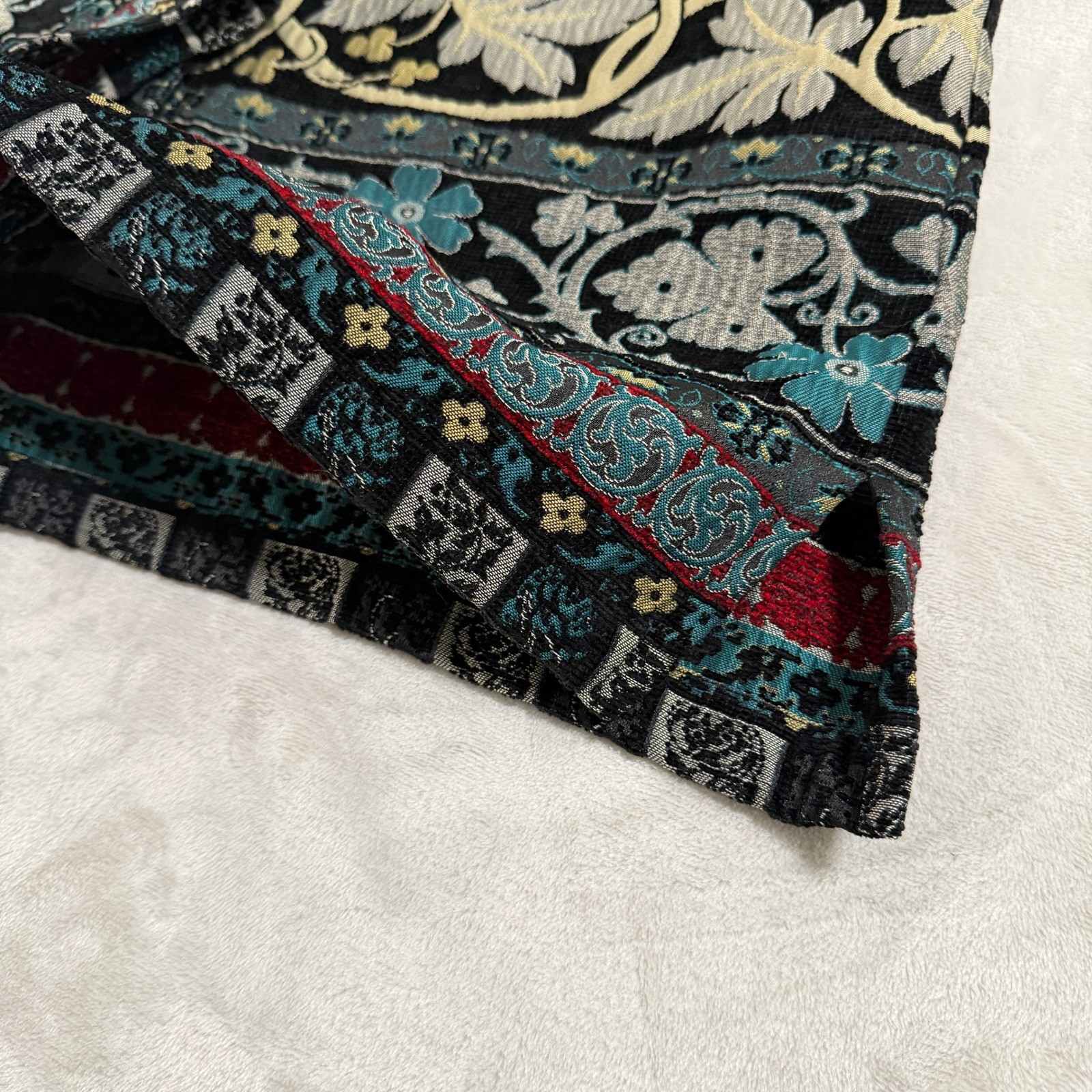 Vintage Chicos Design Tapestry Jacket Womens Size 3 XL Floral Woven Boho