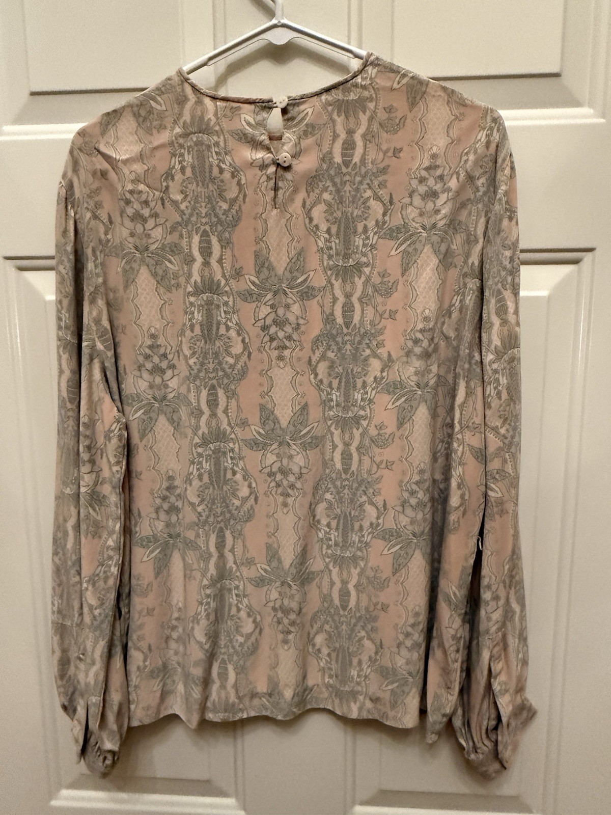 VINTAGE Liz Claiborne Collection 100% Silk Cottagecore Floral Blouse Top Sz 12