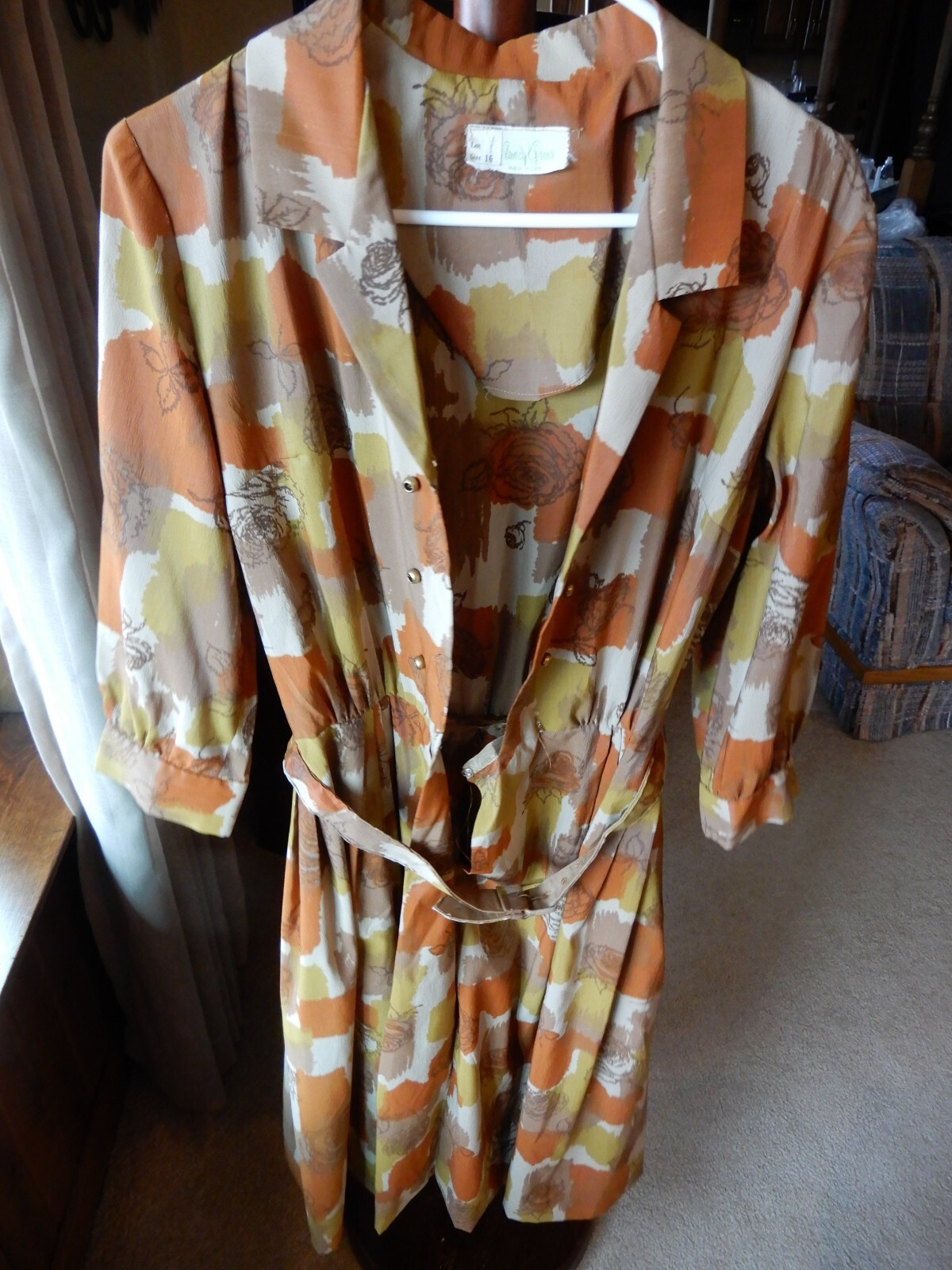 VINTAGE NANCY GREER NY WOMEN’S SIZE 16 FLORAL DRESS