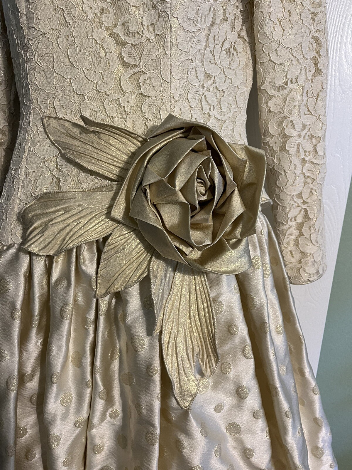 Vintage 1980’s Eugene Alexander Party Prom Dress Cream Size 8