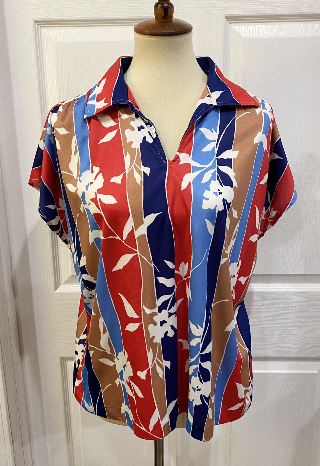 Vintage 70s 80s Copy Cats Tropical Floral Shirt 40 M/L