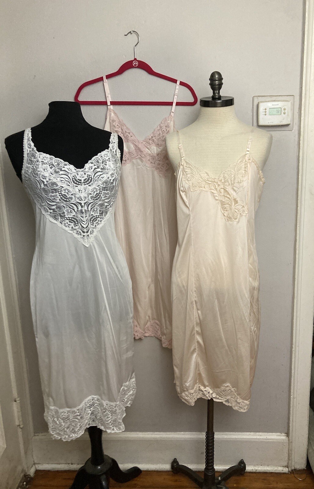 Vintage Nylon Full Slips Lot 36 36L Long Regular Wondermaid Vanity Fair