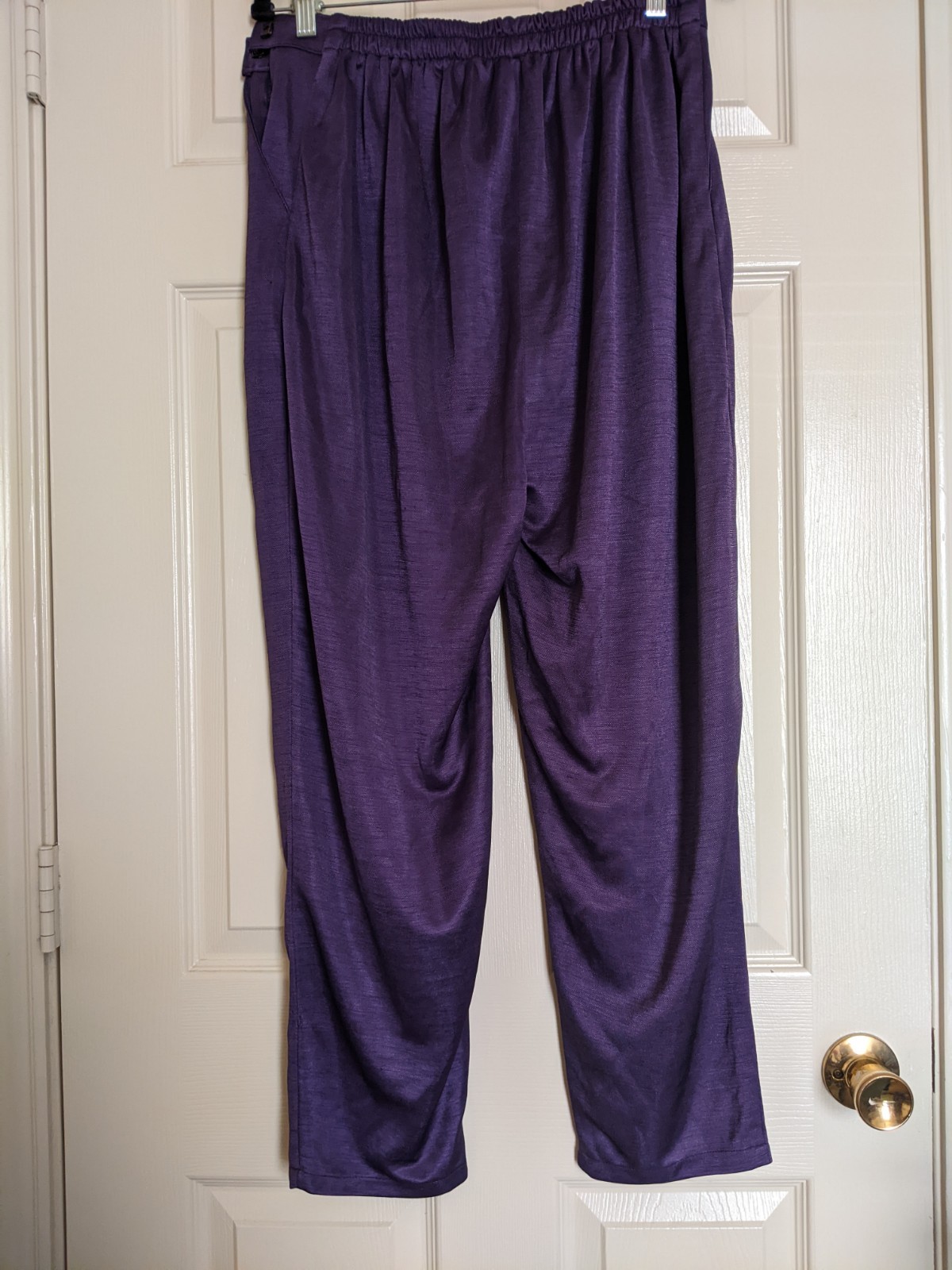 Vintage 1980s Korean Purple Pant Set Seoul Olympic Polka Dot Dolman 2 Piece