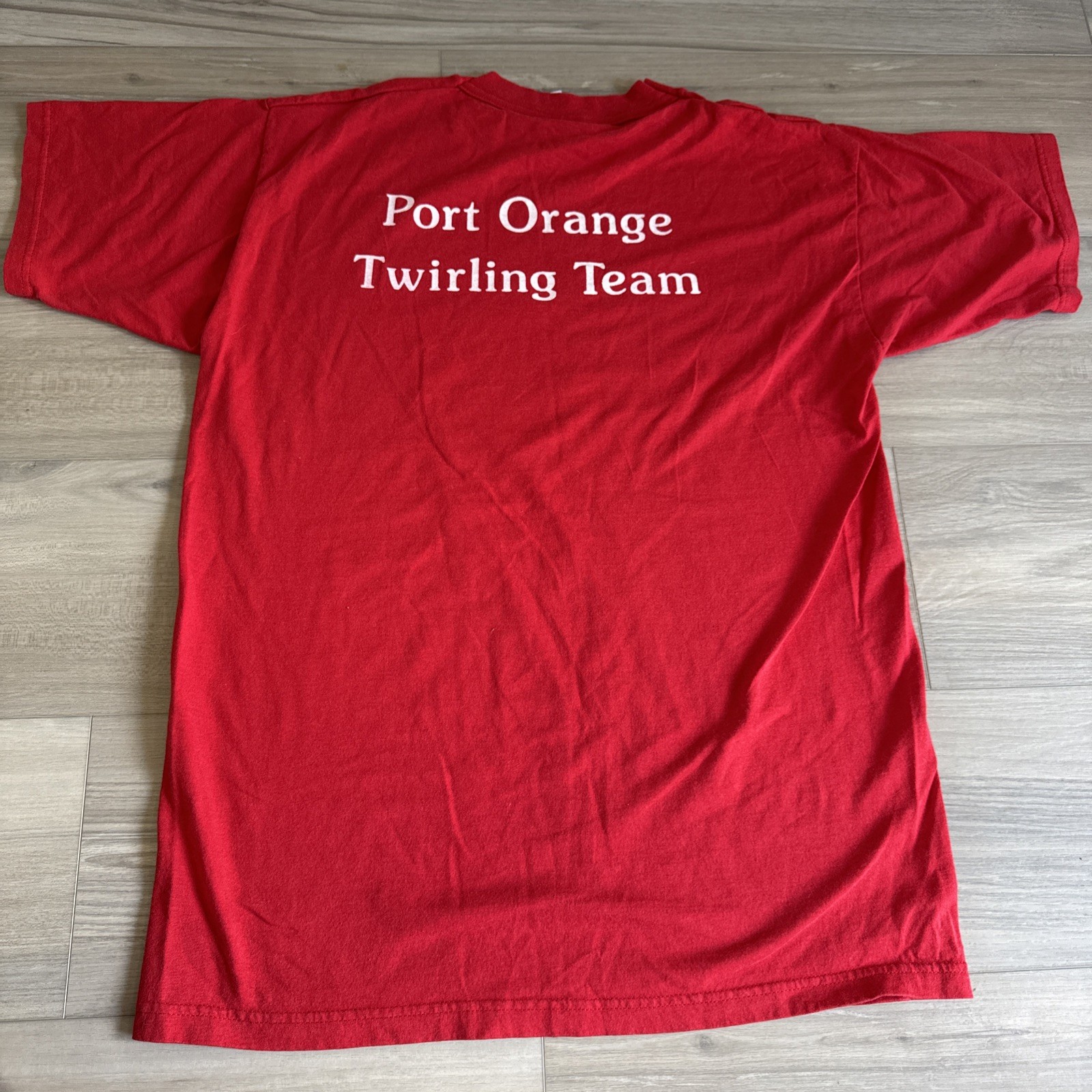 Vintage Fruit Of The Loom Baton Twirling T Shirt Red Size Large