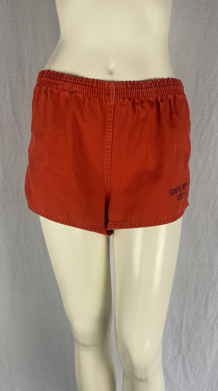 Vintage 60s Collegiate Pacific Orange Santa Monica College Shorts, Womens Medium