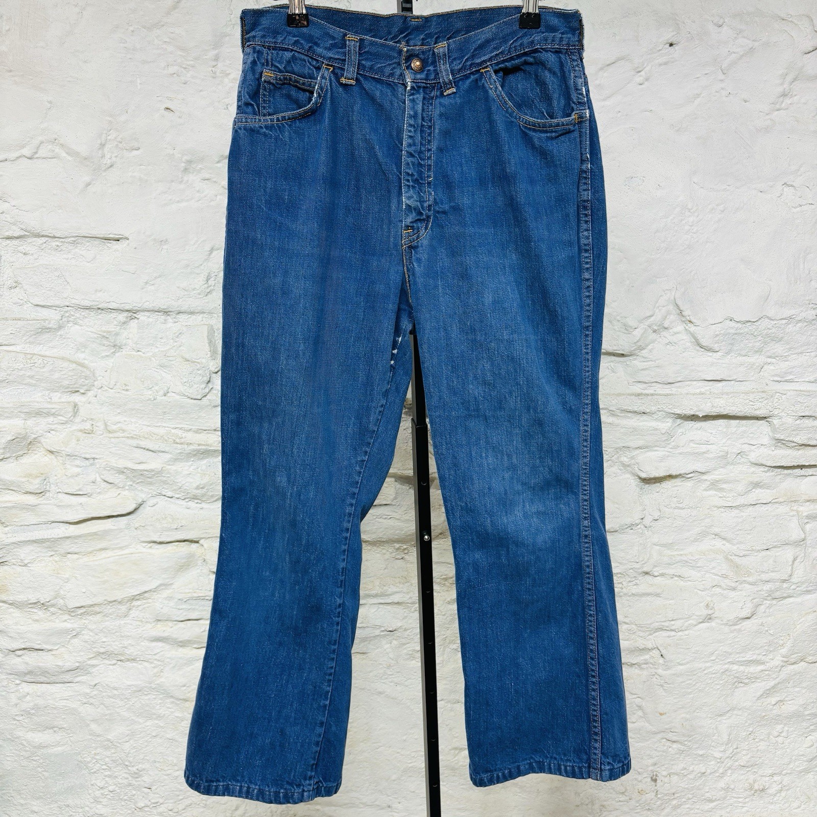 VTG 60s 70s Levi’s For Gals Flare Denim Jeans 29×27 Actual Big E White Tab USA