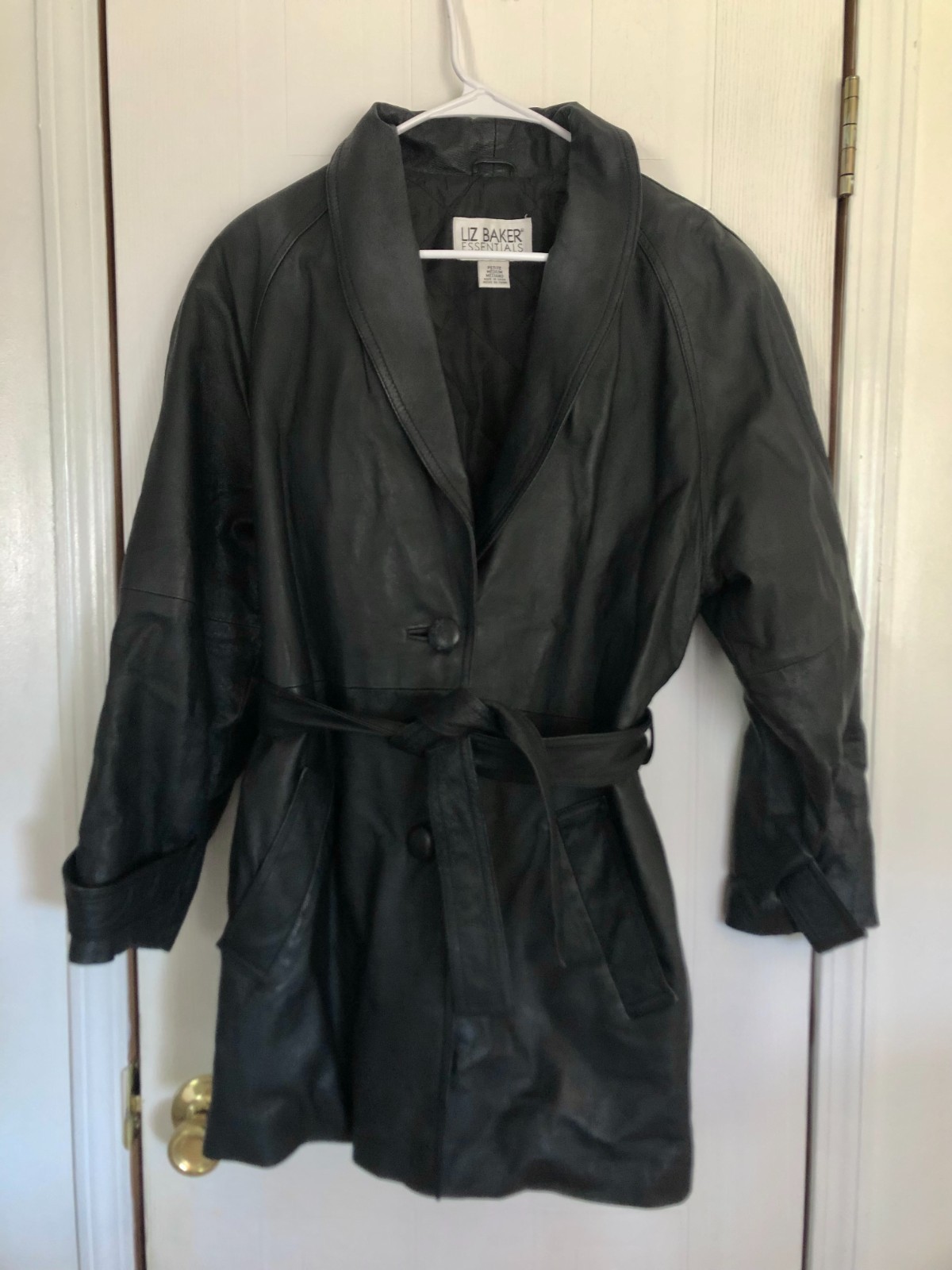 Vintage leather belted jacket