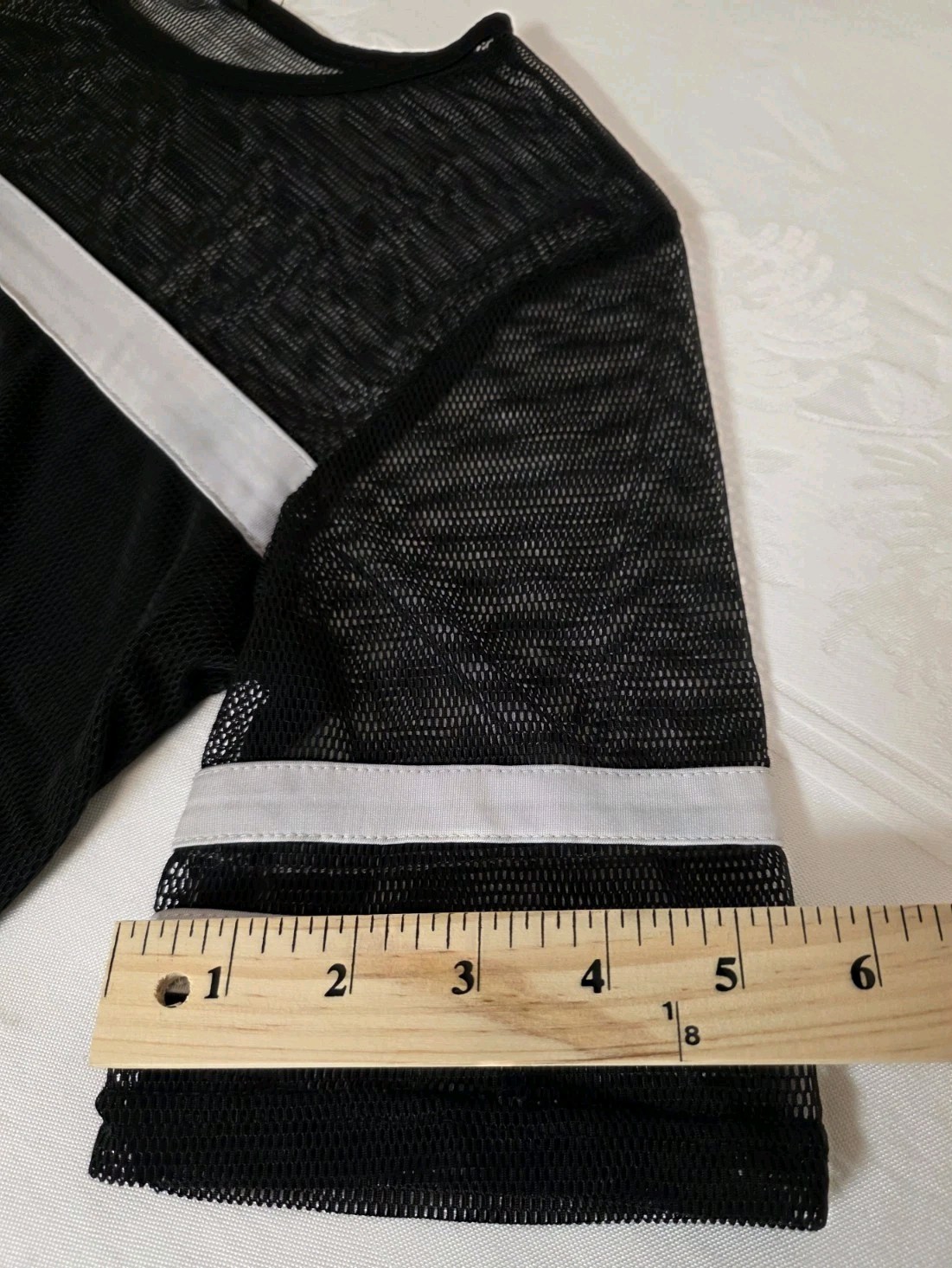 Vintage BEBE Sport Mesh Top Black White Jersey Style Size M