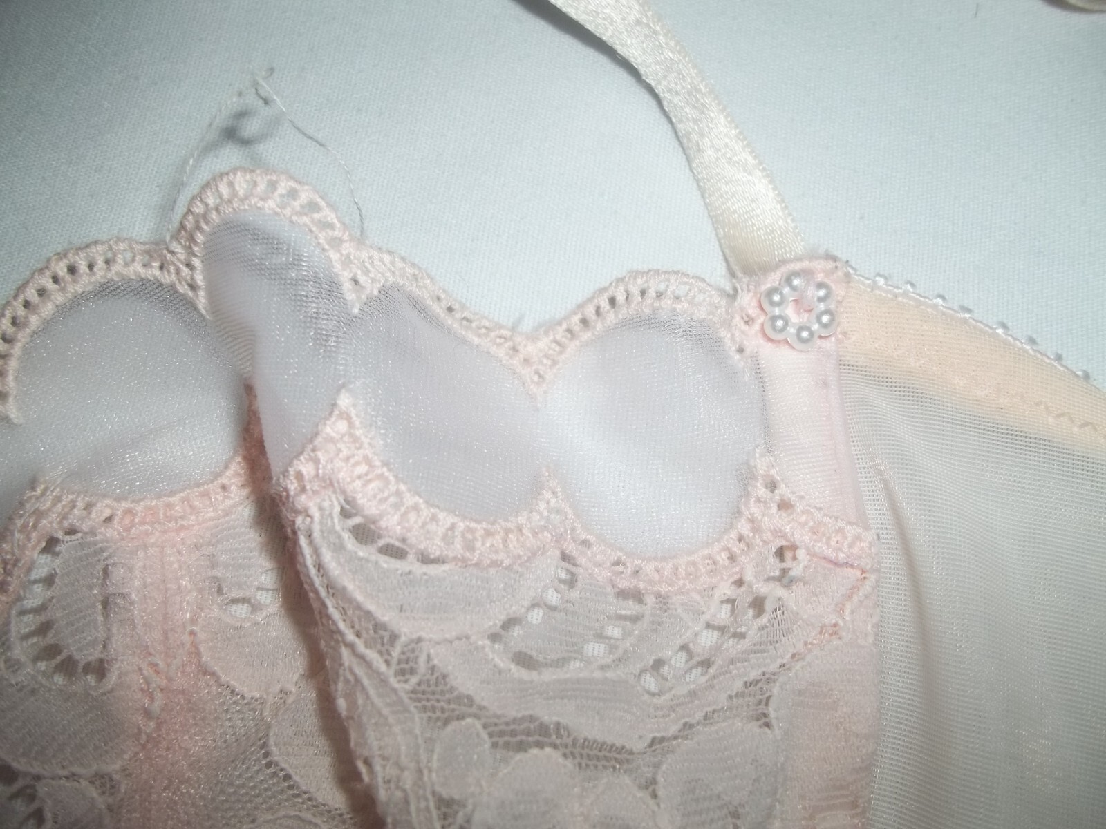 Vintage Rare Christian Dior Intimates 4758 Pink Lace Bra sz 36C Made in USA