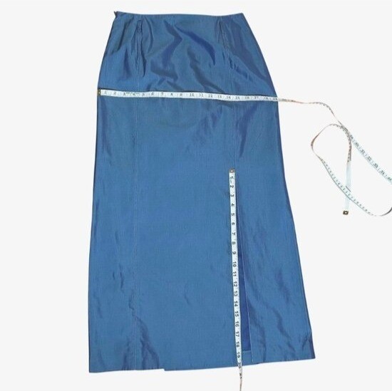 Vintage TRIXI SCHOBER Cobalt Blue Silk Blend Power Suit Skirt Set Germany S 8
