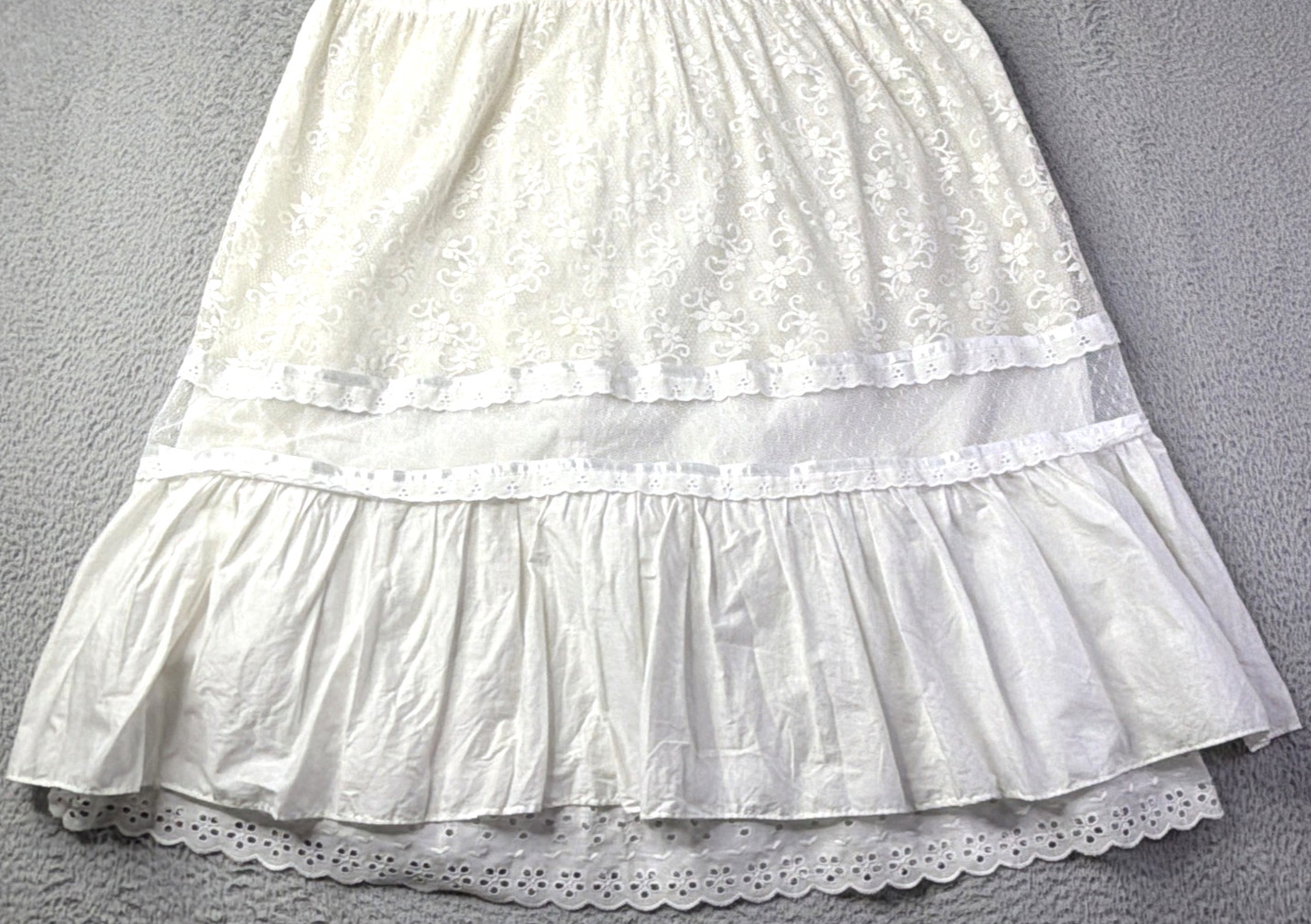 Young Edwardian Arpeja Dress Womens S Vintage Lace Eyelet Sleeveless Cottagecore