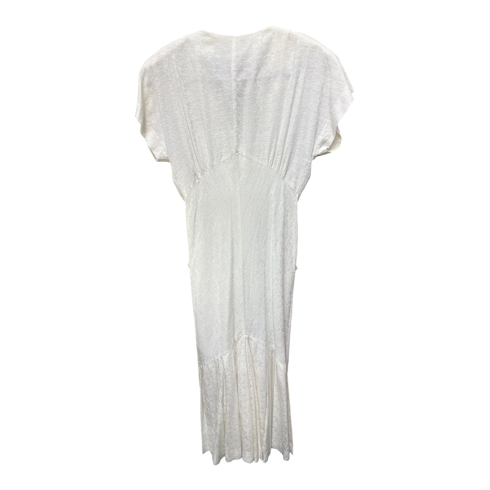 Regina Kravitz New York White Textured Button Front Maxi Dress Size 8 Vintage