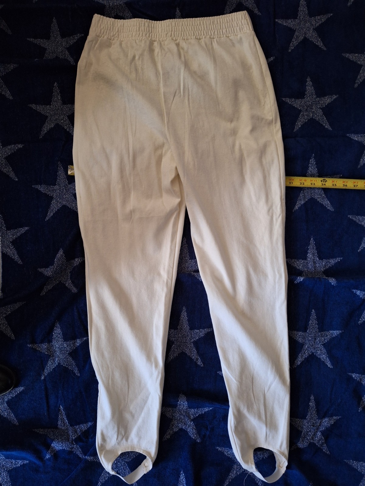 Vintage Cream Stirrup Pants 80s Size 12 Tall