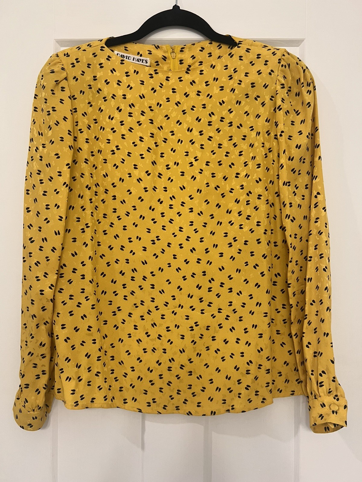 David Hayes Vintage 80s Couture Silk Blouse Shirt USA