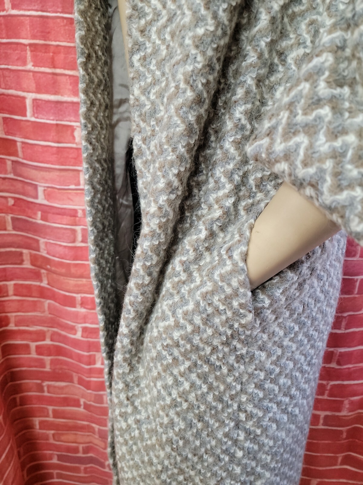 MJ Seattle Vintage 70’s Gray Womens Lined Coat W/Pockets Mohair Size M #CB2