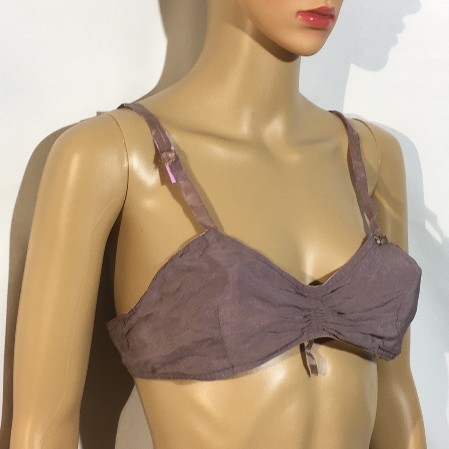 Antique 1920s Bra Lavender Silk Cup Lingerie Pat’d 1929 Model Brassiere 32 USA