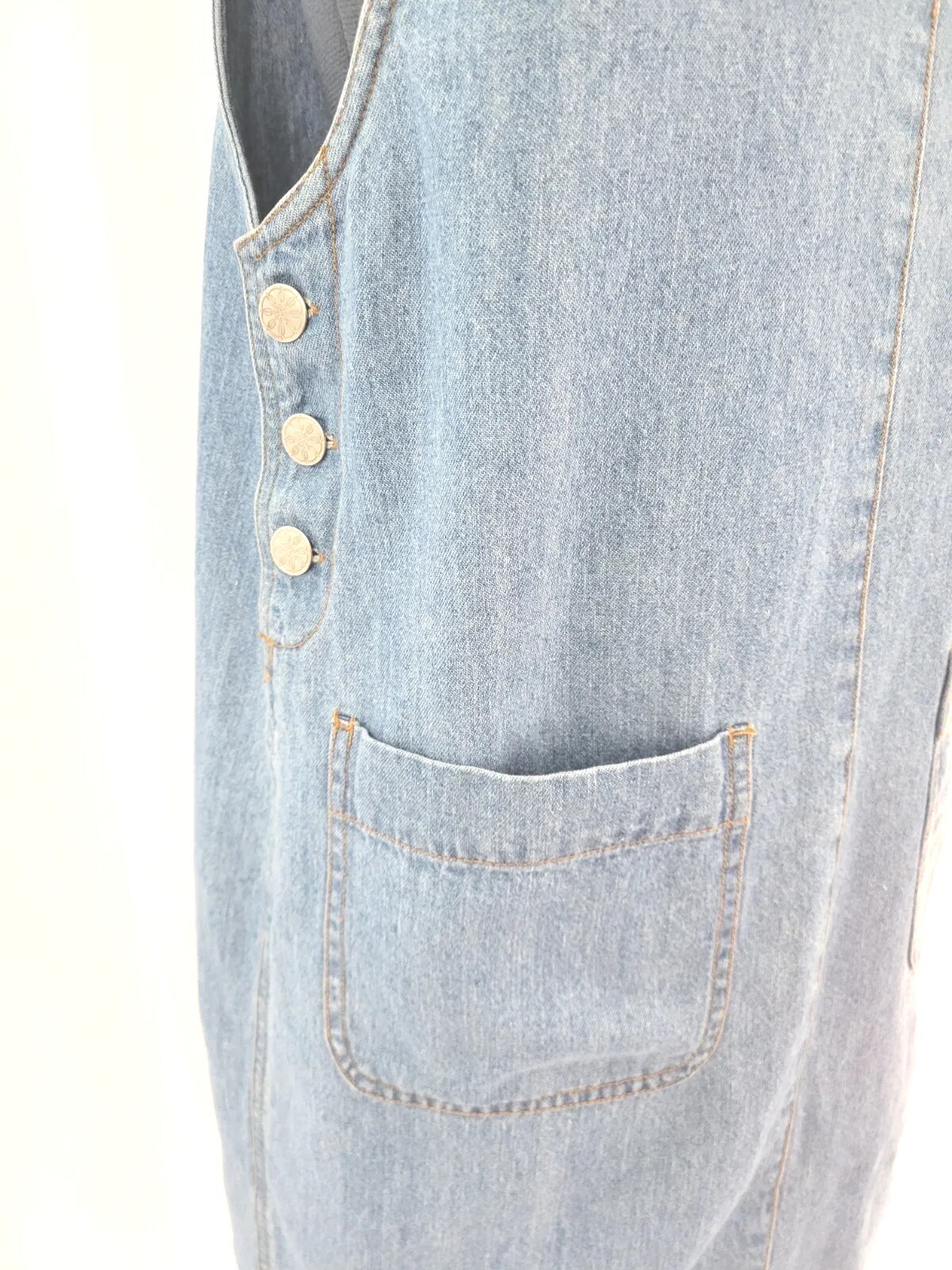 Vintage FADS Denim Jumper w Front Patch Pockets Size Small