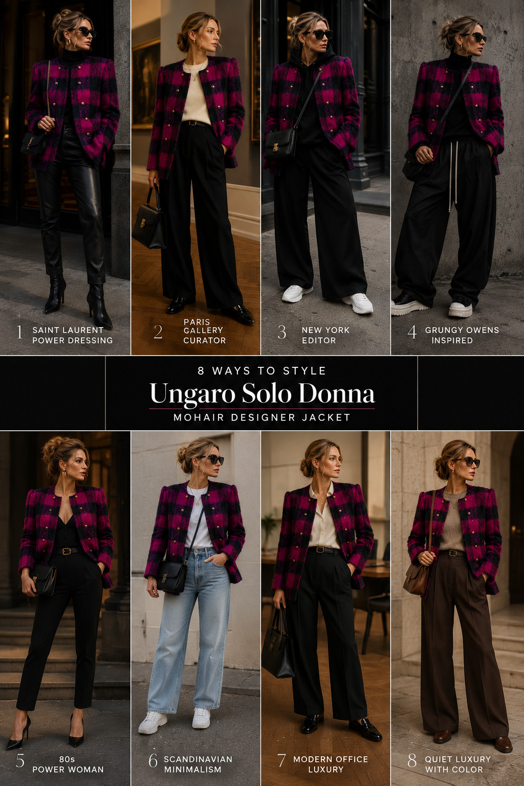 Mohair Jacket Ungaro Solo Donna 80s 40 42 Made In Italy Designer Vintage