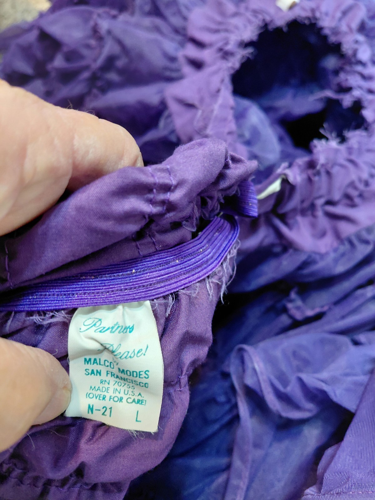 Vintage Malco Modes Purple Petticoat & Pettipants Set Size L N-21