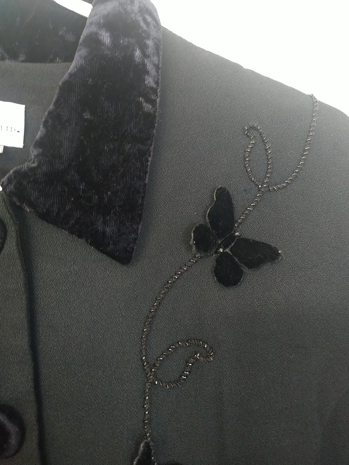 Vintage J.B.S. Black Jacket ~Velvet Collar/buttons~ 80’s Blazer~ SZ 14