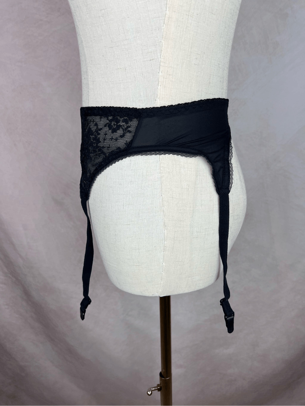 Vintage Black Lace Garter Belt Small XS 1990s Pinup