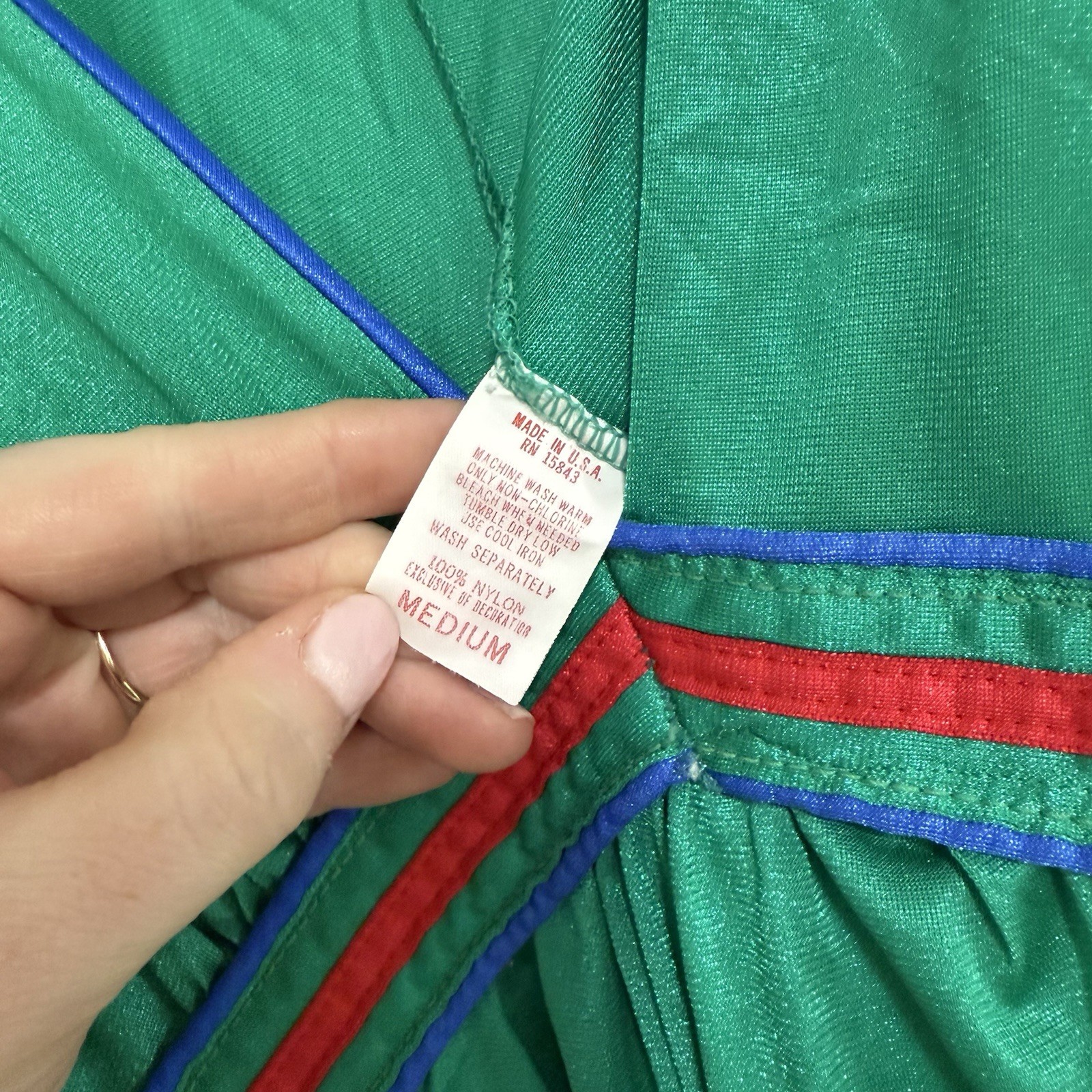 Vintage Green Mid Length Nightgown Size Medium Lingerie USA Made Soft Moments