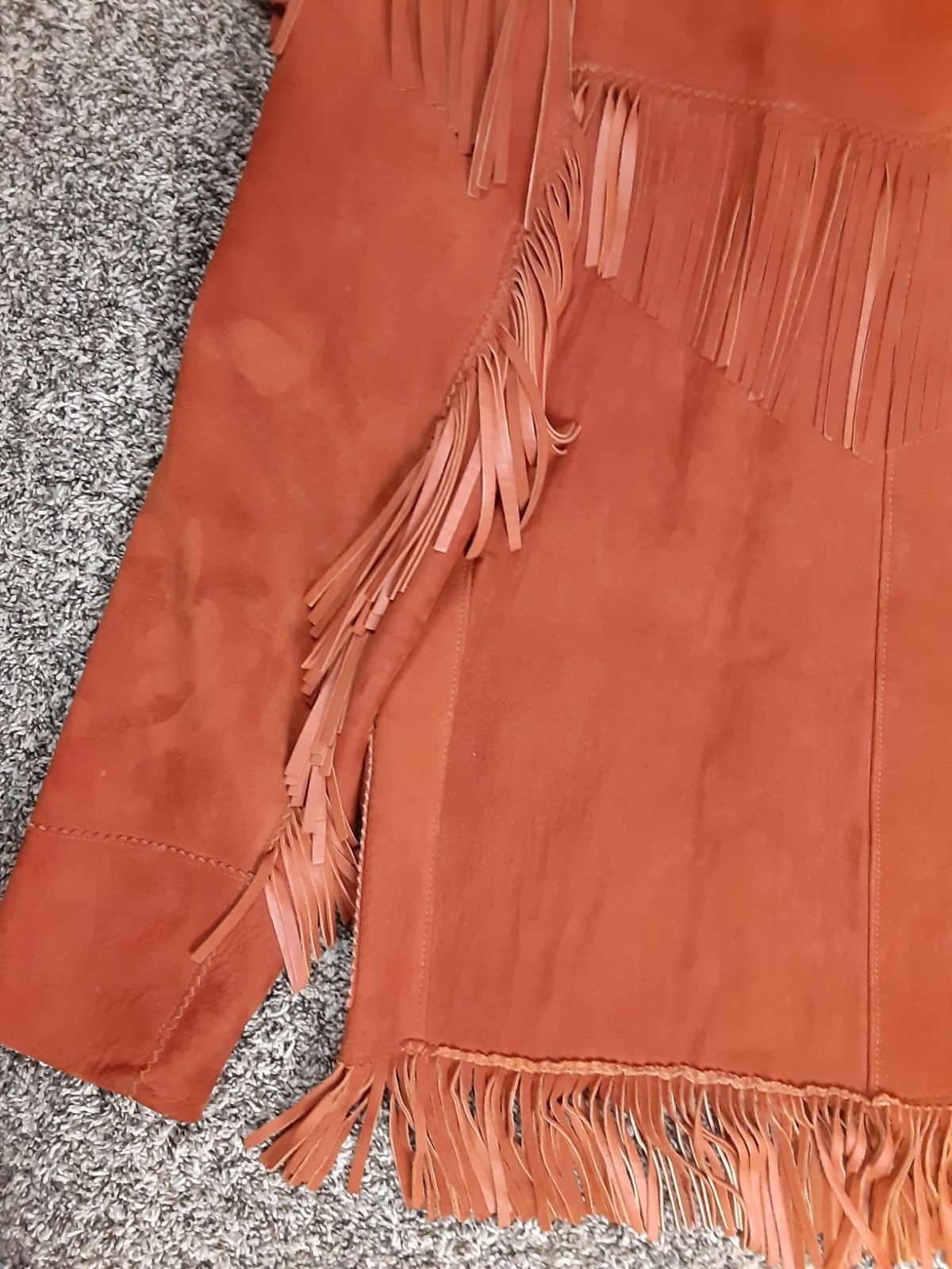 Vintage 60s Jo-O-Kay Corral Du Pont Fringe Burnt Orange Suede Western Jacket