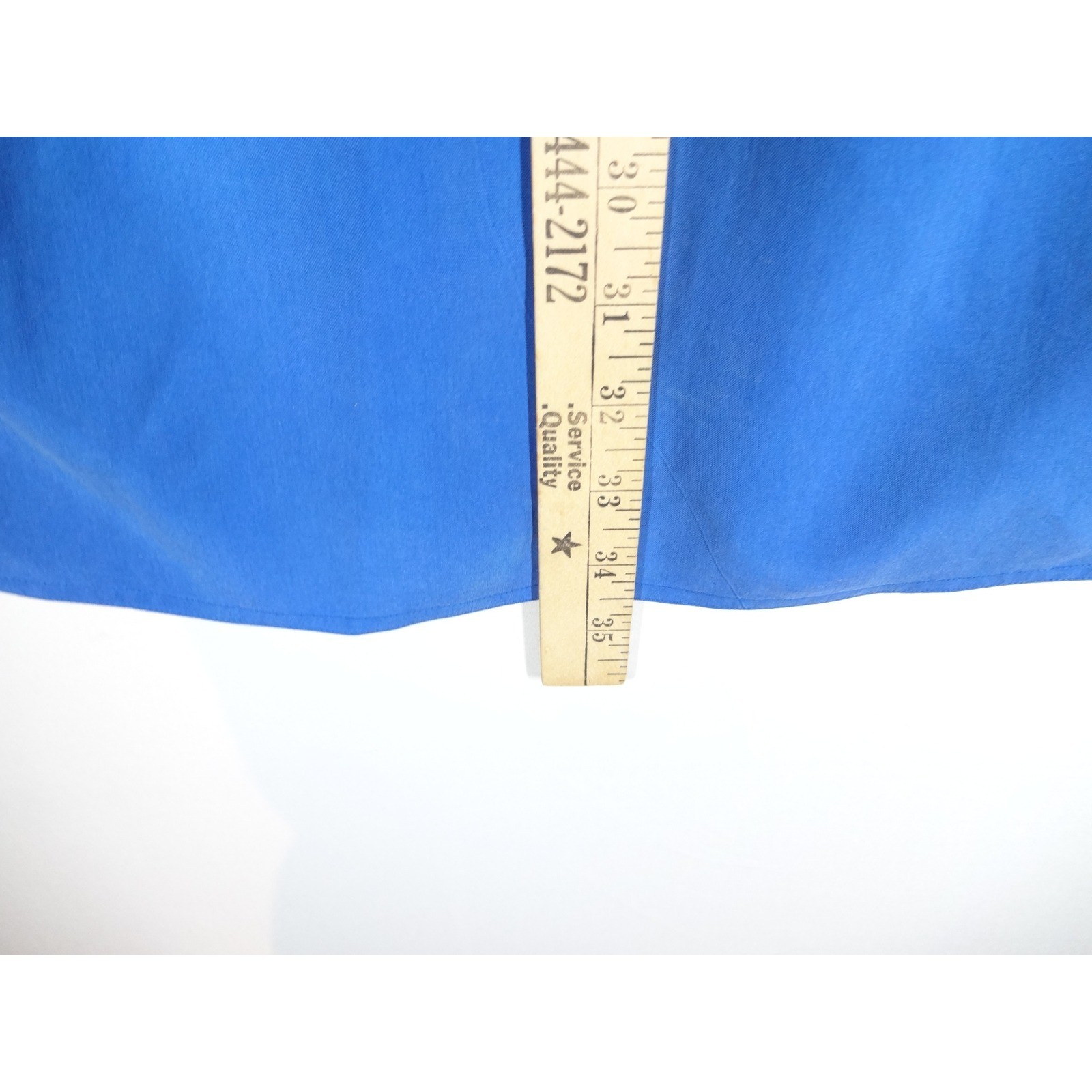 VTG NOS Natalie Me Maxi Skirt Women PS Blue Silk Side Slit Minimalist Lagenlook