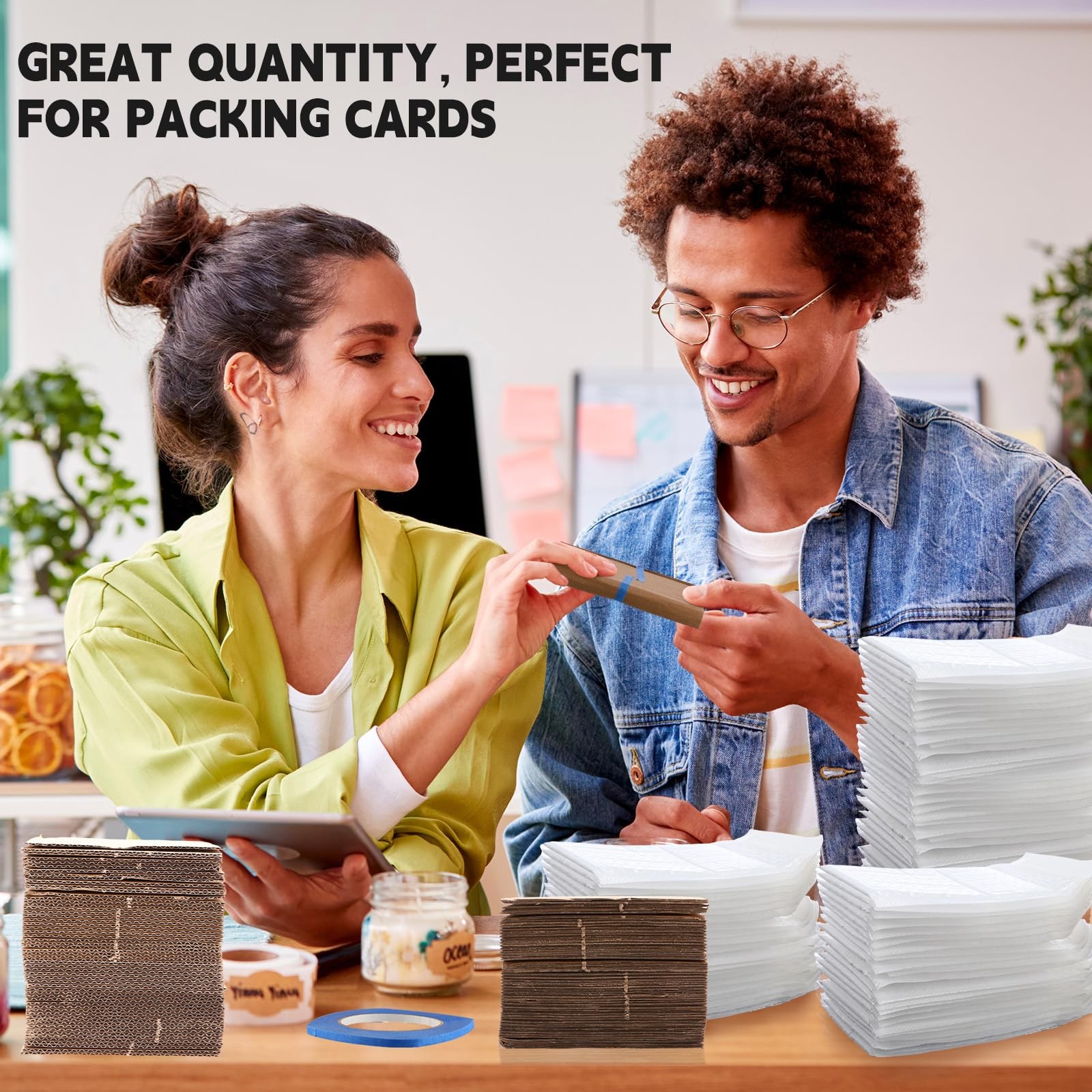 Tatuo 301 Pcs Trading Card Shipping Protector Set: 200 Cardboard, 100 Mailers