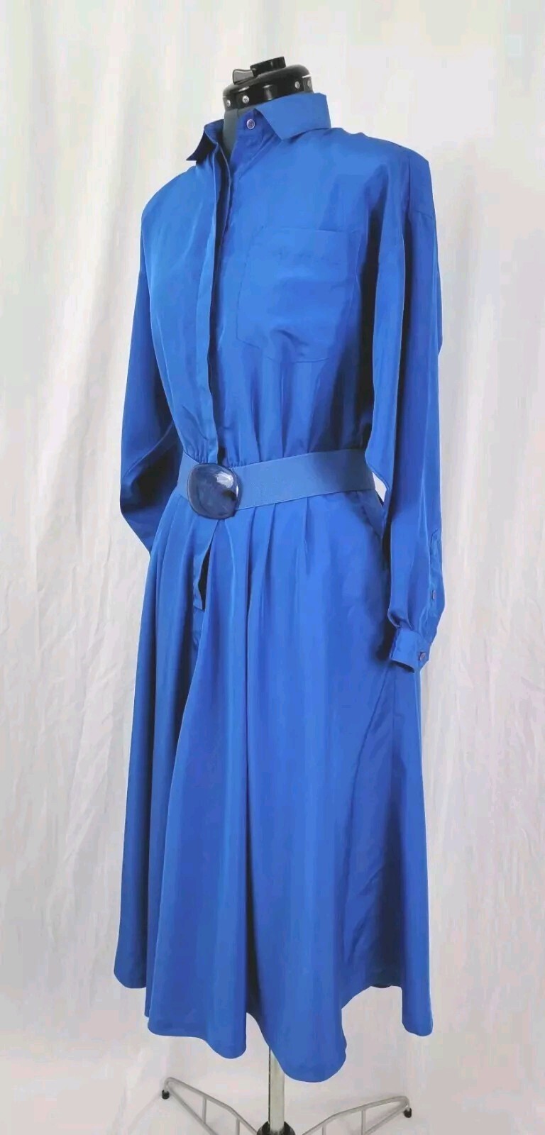 Vintage Impromptu L/S Blue Shirt Dress w Matching Belt Size 7/8
