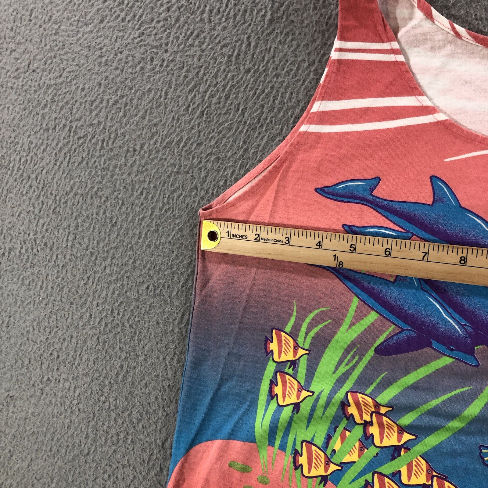 Vtg 90’s Lifestyles Resort Wear Tank Top Women’s L Pink AOP Hawaii Crazy Shirt
