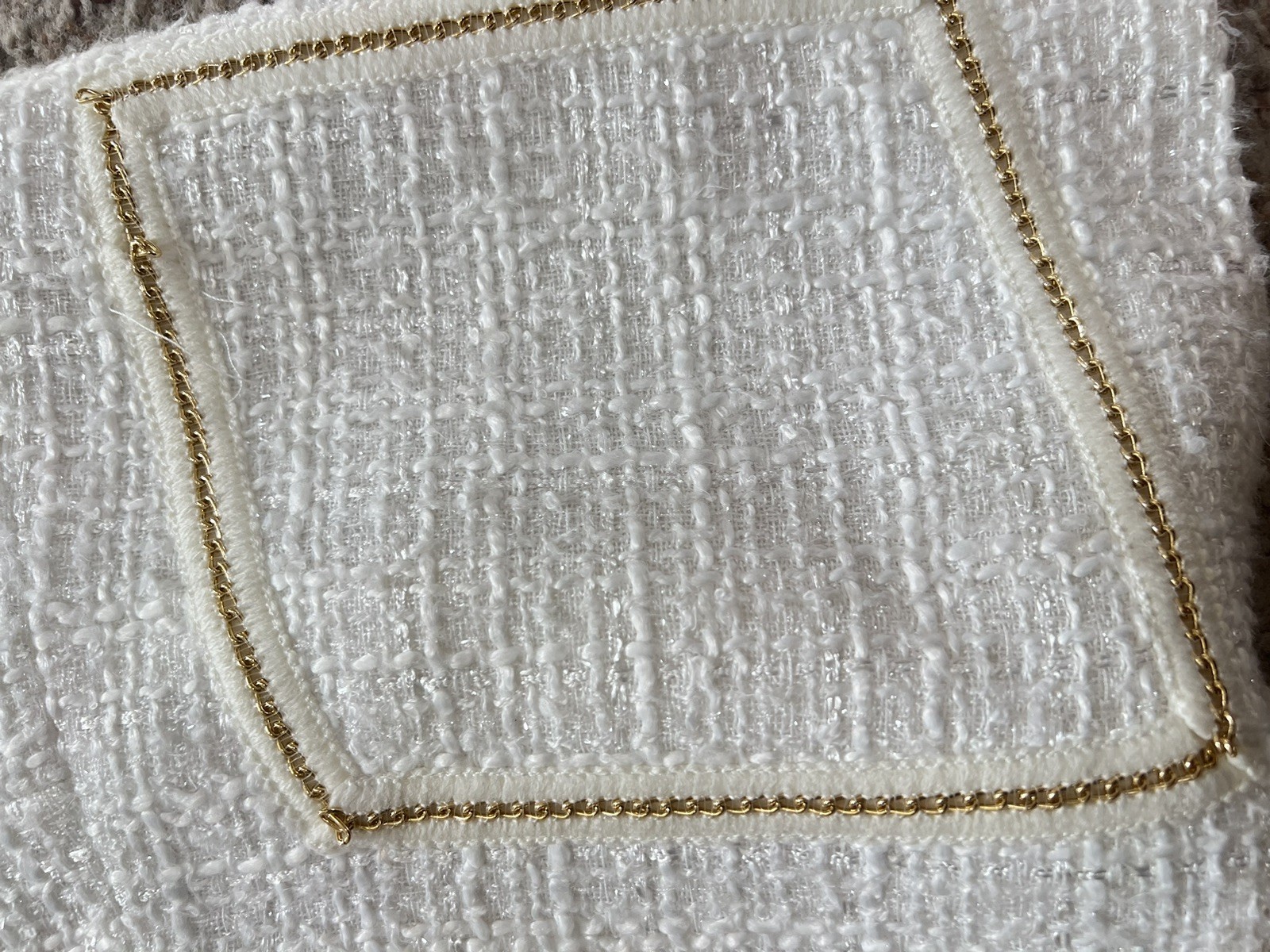 VNTG Elite Champagne White Tweed Blazer Church formal Business Old Money Sz 8