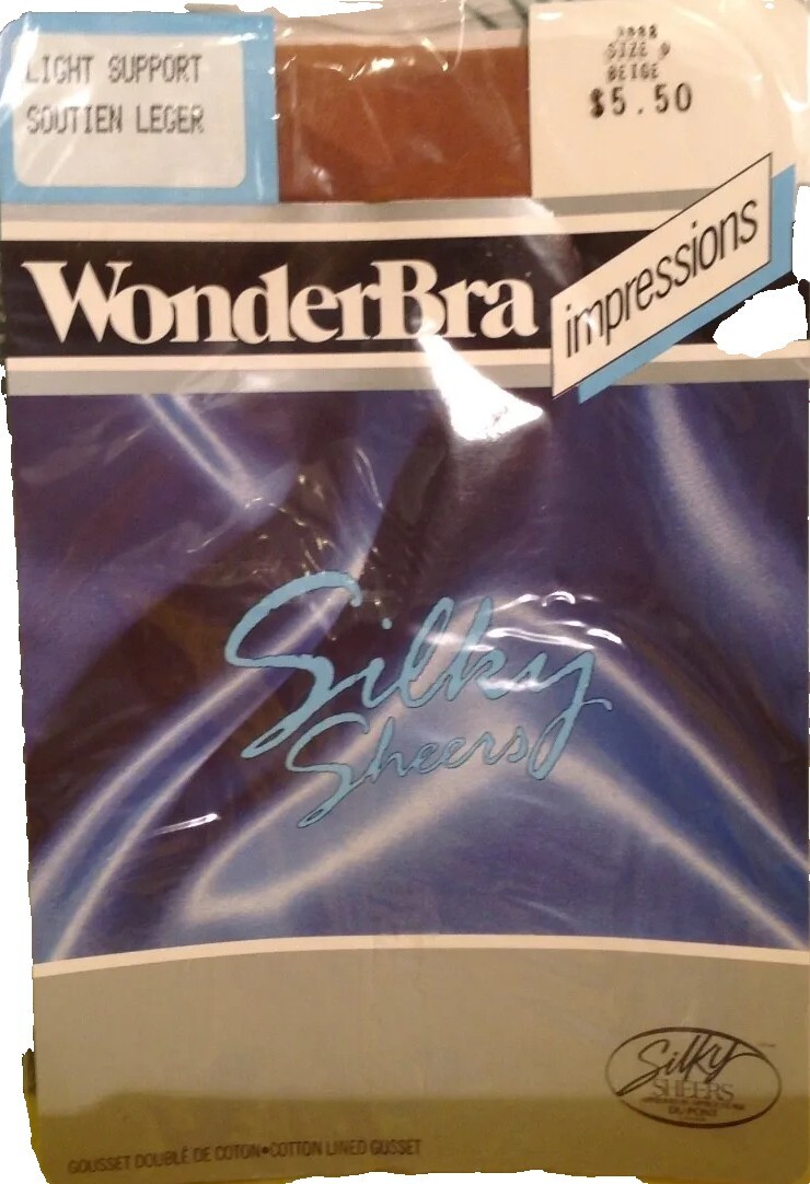 Vintage Pantyhose 2 Pairs All Sheer For 25$ Wonderbra impression beige size D