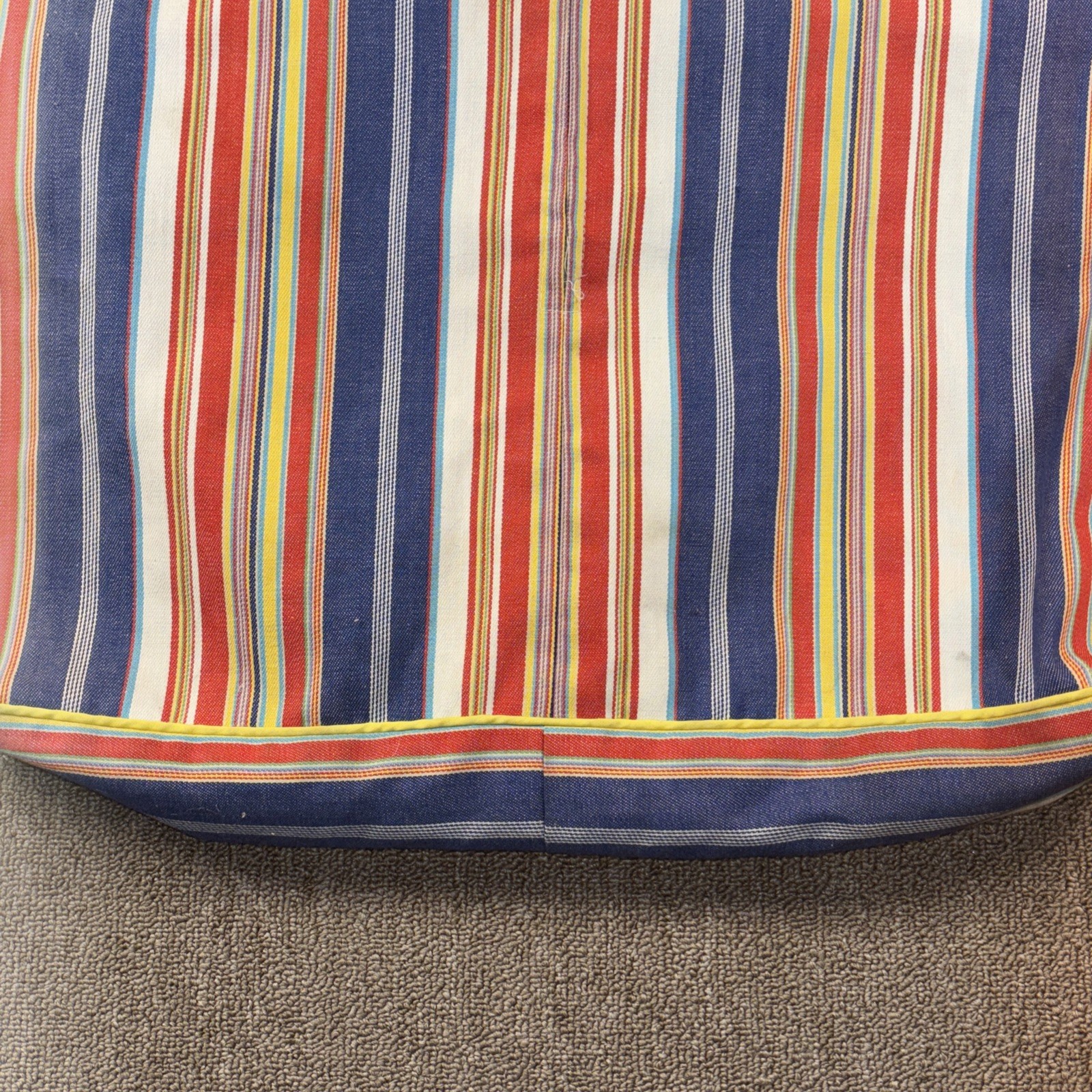 Vintage 80s Garment Cover Custom Made Striped Talon Zipper Button Full Length