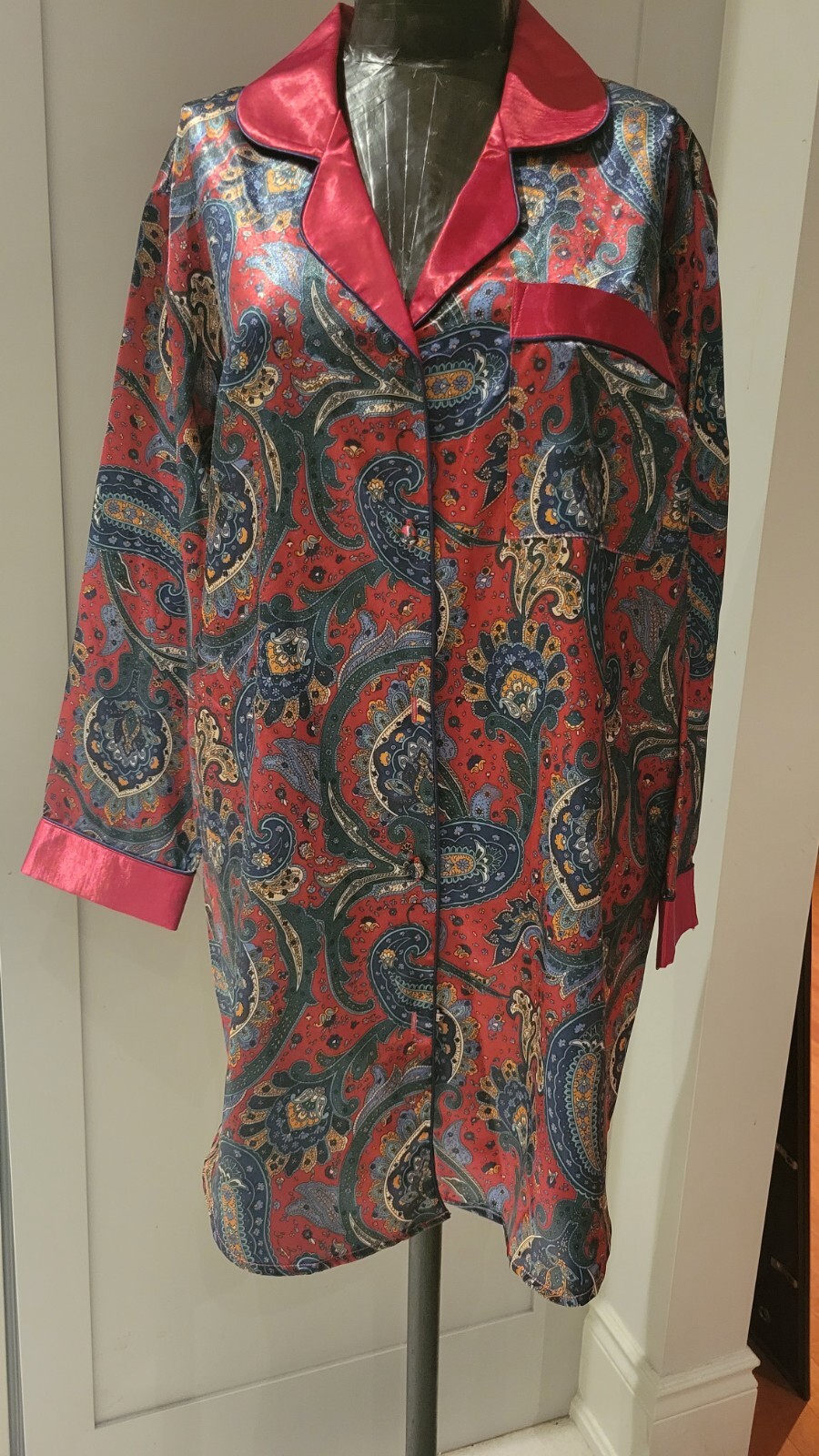 Carroll Reed Collections -Paisley Nightshirt – Dressing Gown – Robe- Size Medium