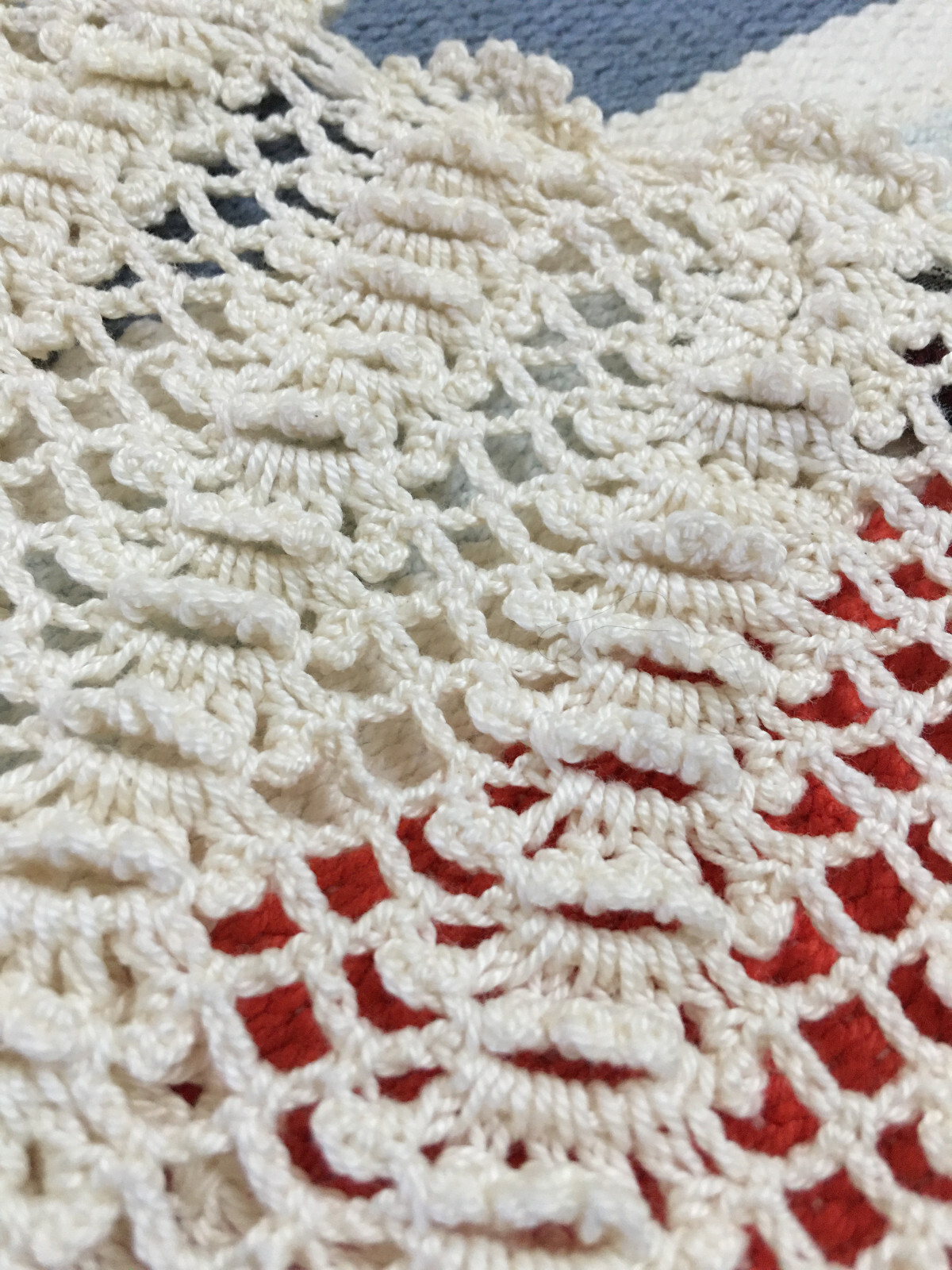 Vintage 60s 70s Cotton Hand Crochet Netting Festival Top Philippines SK Imports