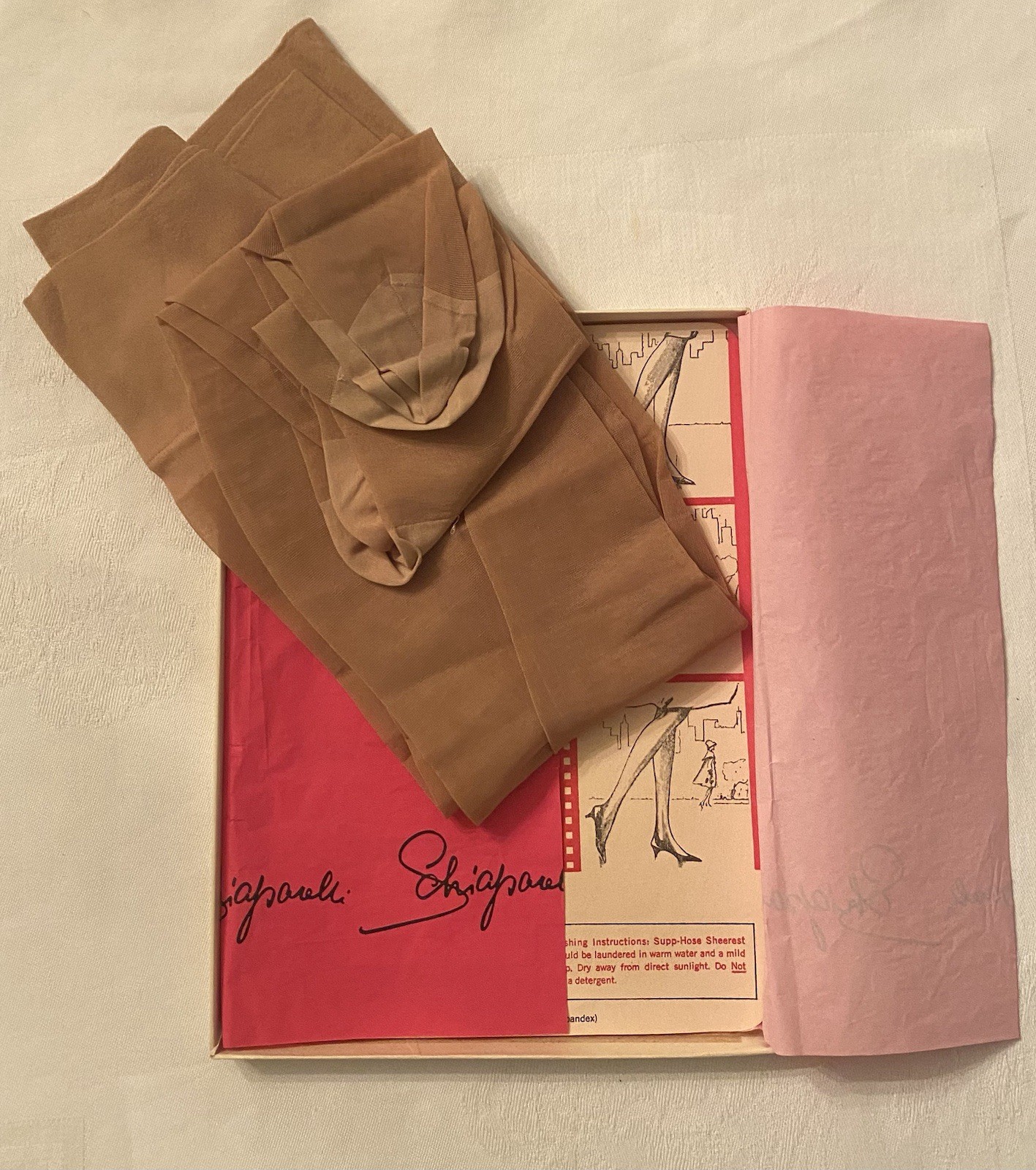 Vintage Seamless RHT Nylon Stockings In Sunday Best Box Possibly Schiaparelli