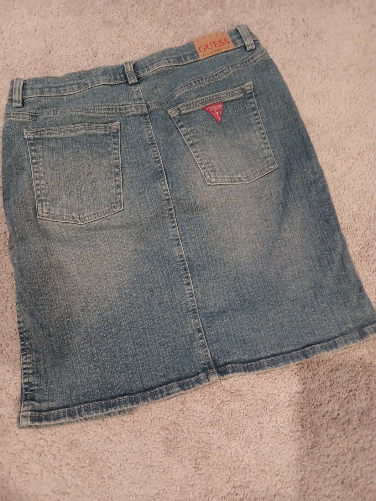 Vintage 80’s Guess?Jeans Skirt Denim Mini Size 30 Measures 28 1/2”
